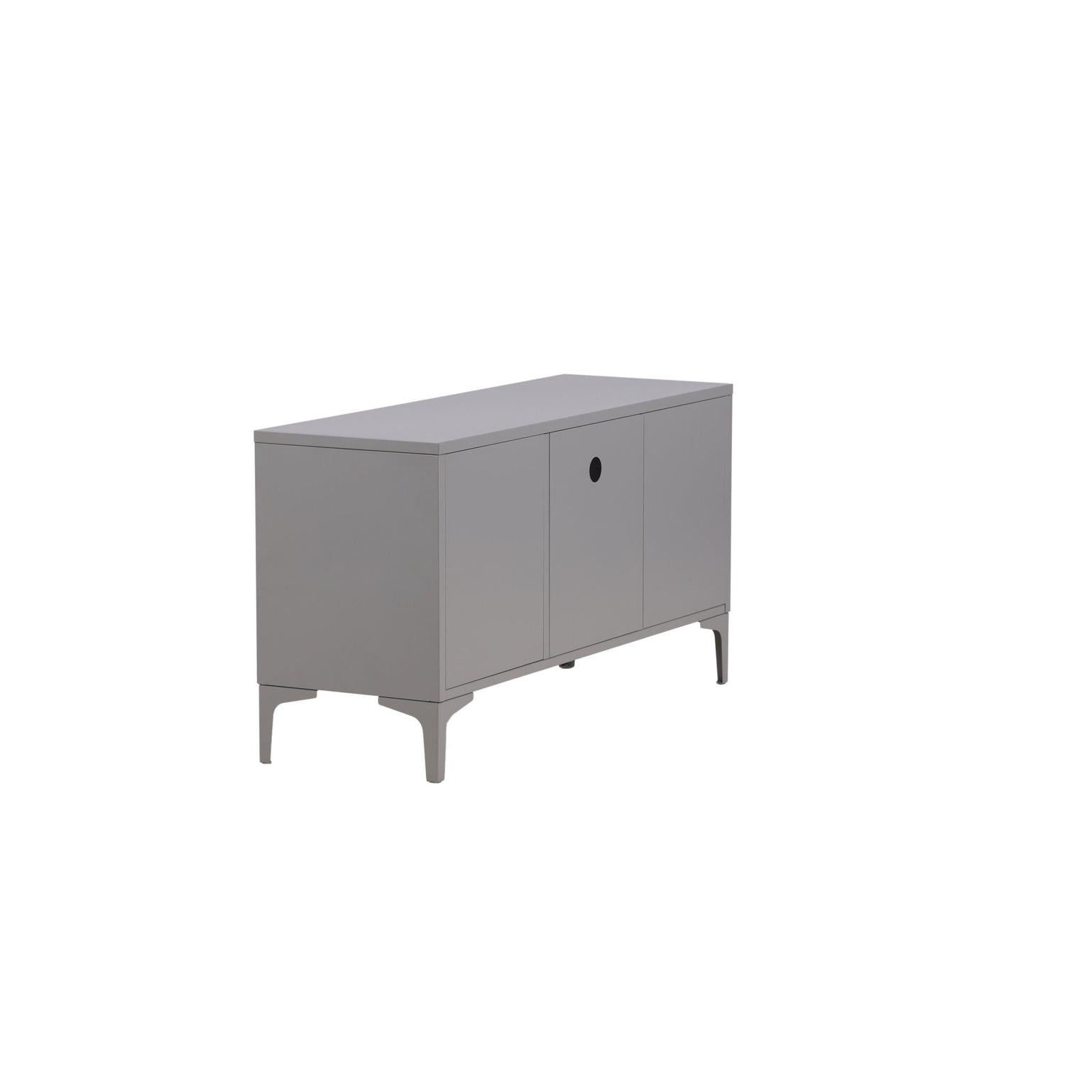 TV-Lowboard Piring 120cm aus Metall - Hellgrau-TV-lowboards-Venture Home-le canapé