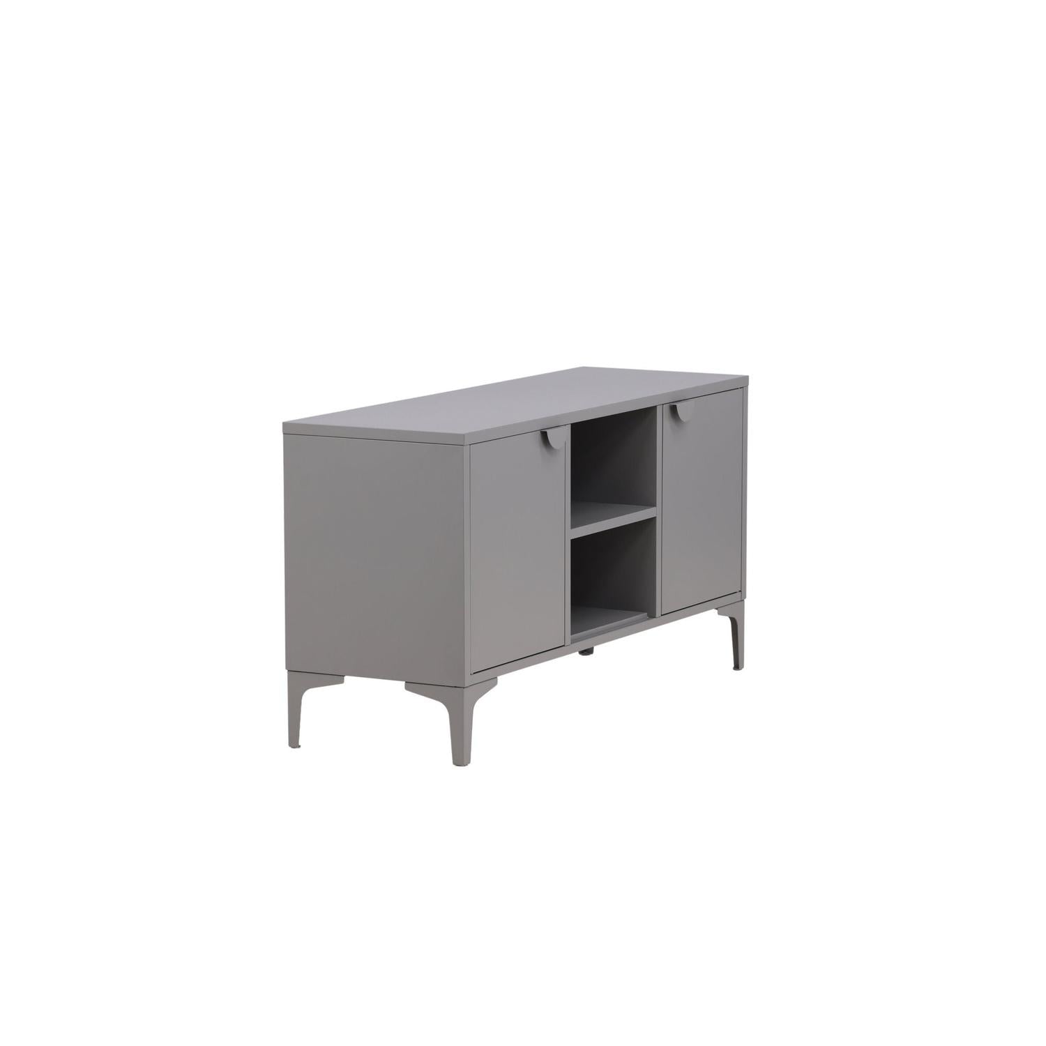 TV-Lowboard Piring 120cm aus Metall - Hellgrau-TV-lowboards-Venture Home-le canapé