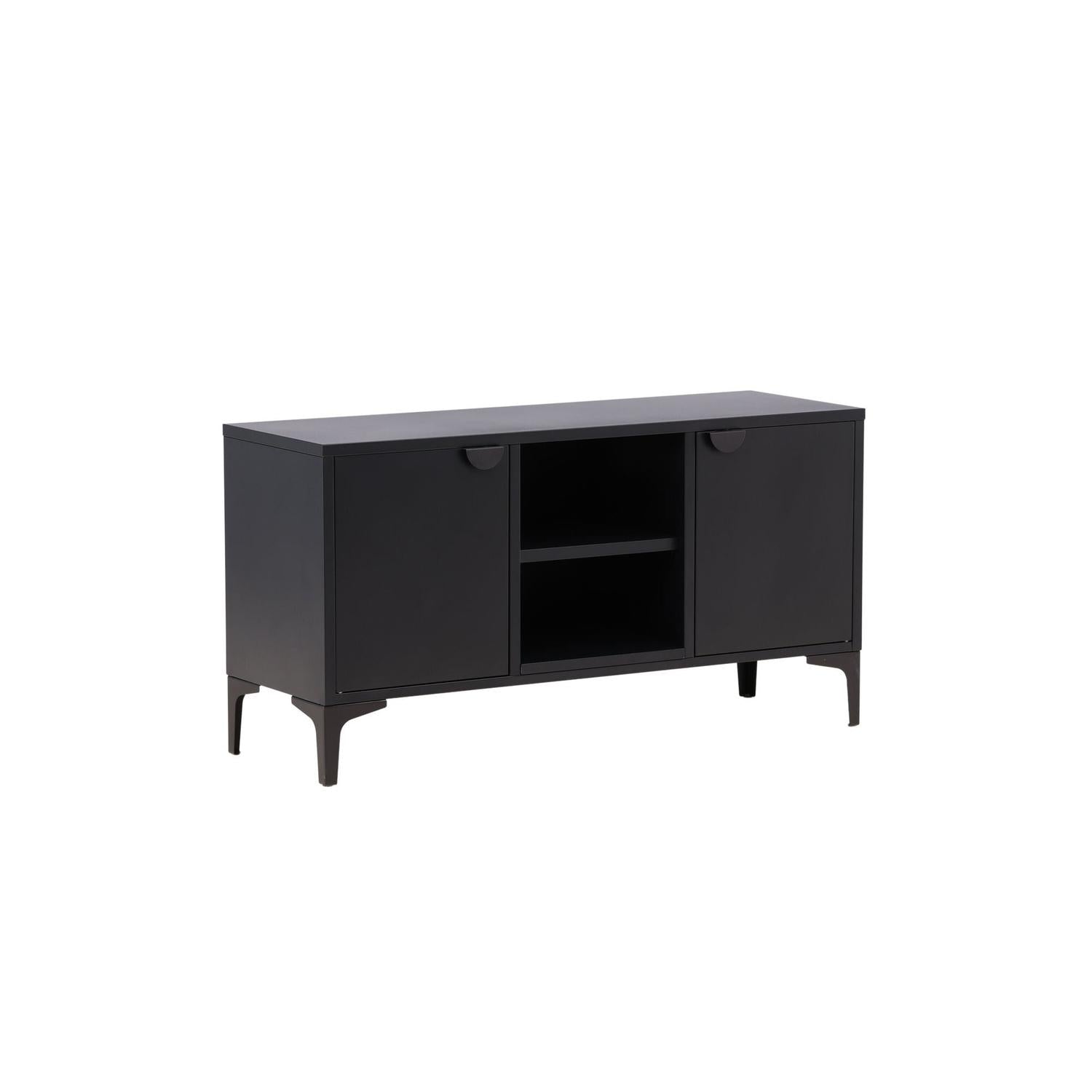 TV-Lowboard Piring 120cm aus Metall - Schwarz-TV-lowboards-Venture Home-le canapé
