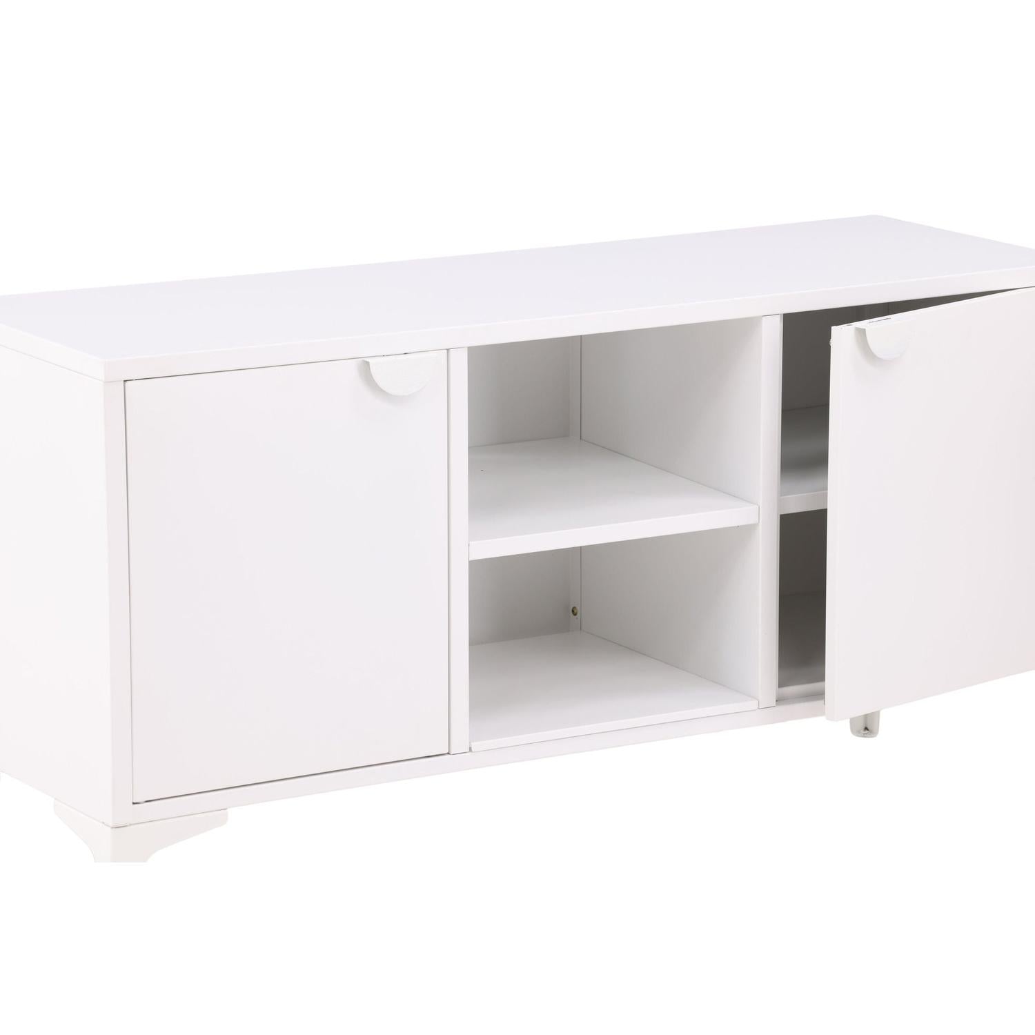 TV-Lowboard Piring 120cm aus Metall - Weiß-TV-lowboards-Venture Home-le canapé
