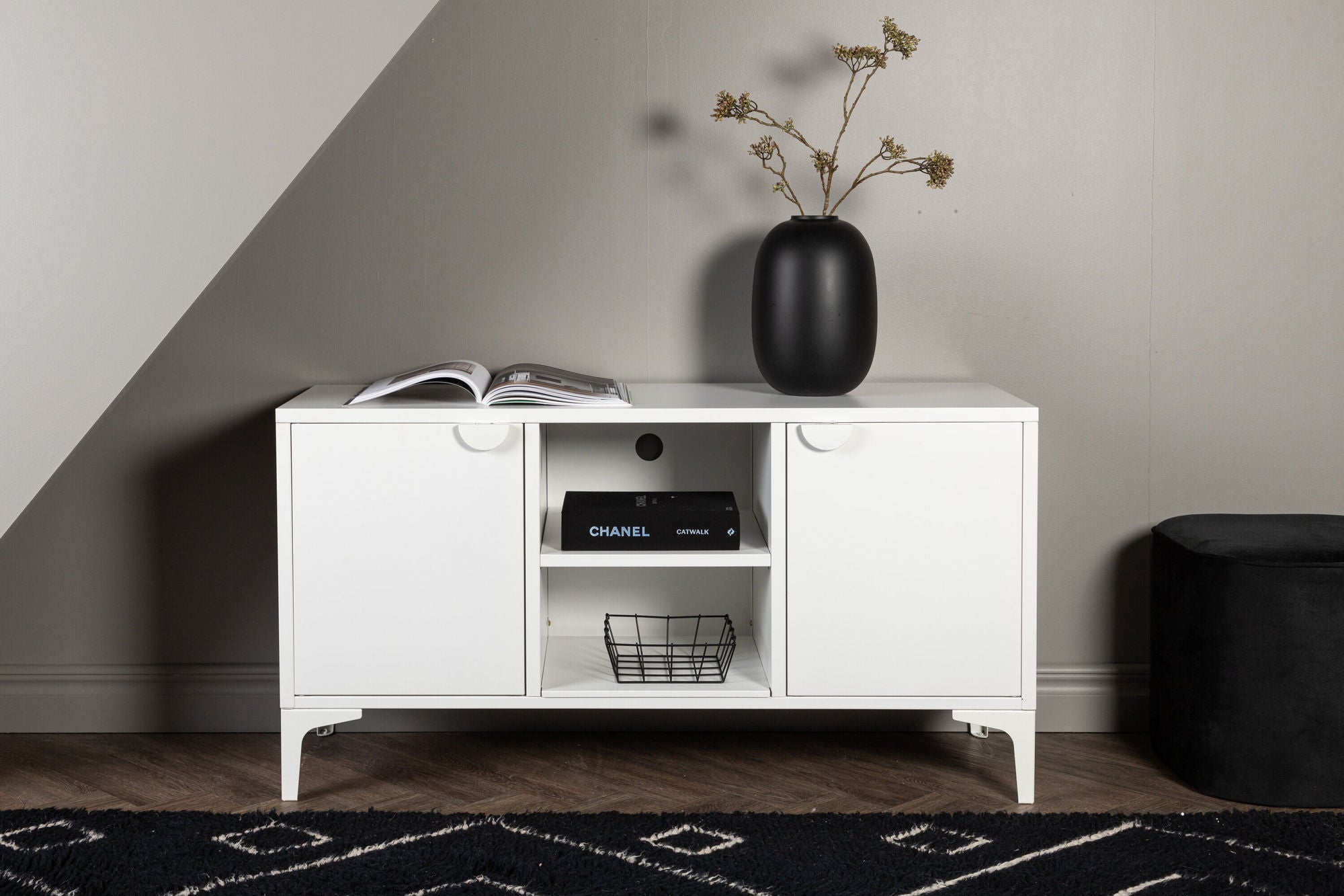TV-Lowboard Piring 120cm - Weiß-Venture Home-le canapé