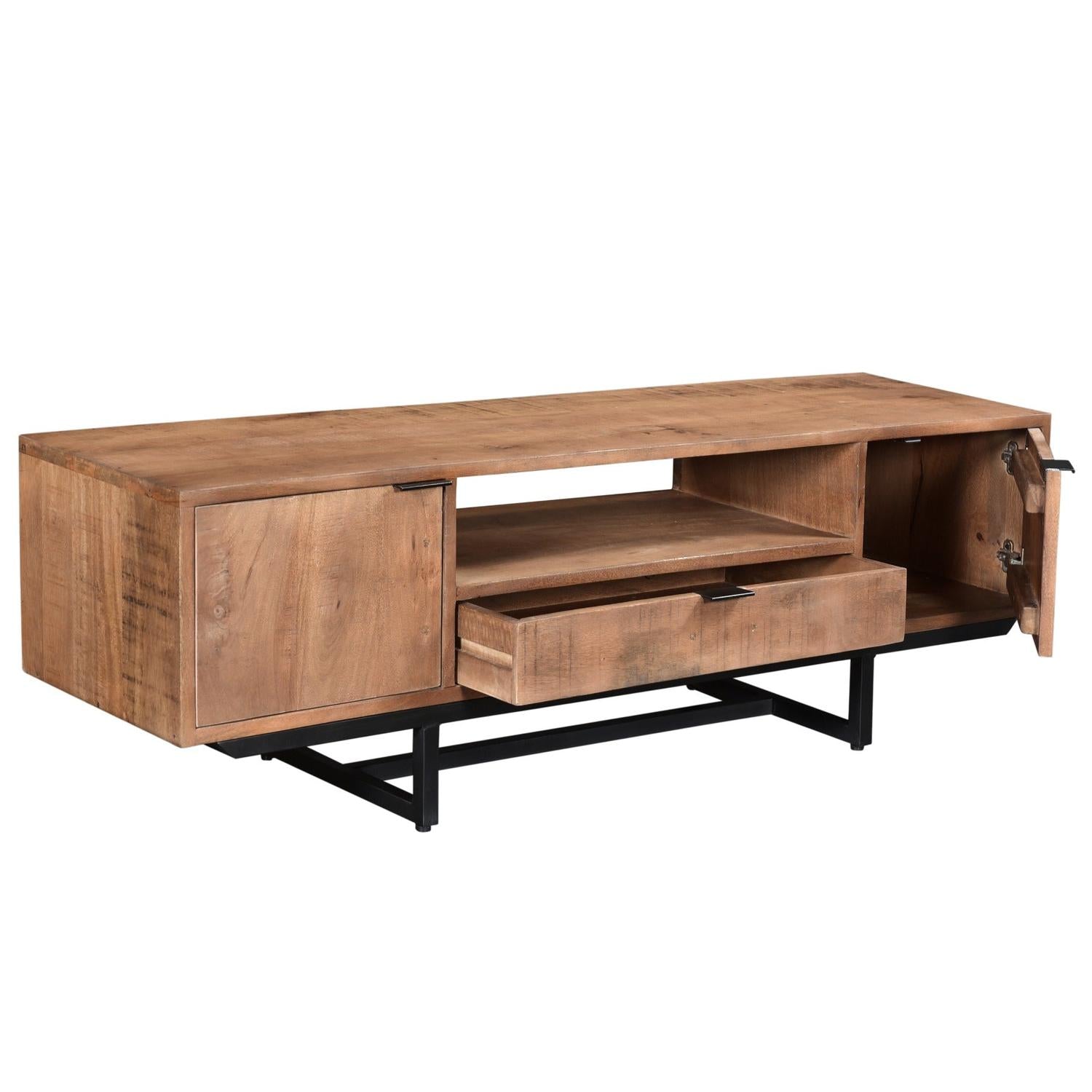 TV-Lowboard Valdez aus Mangoholz 150cm - Braun-TV-lowboards-Livingfurn-le canapé
