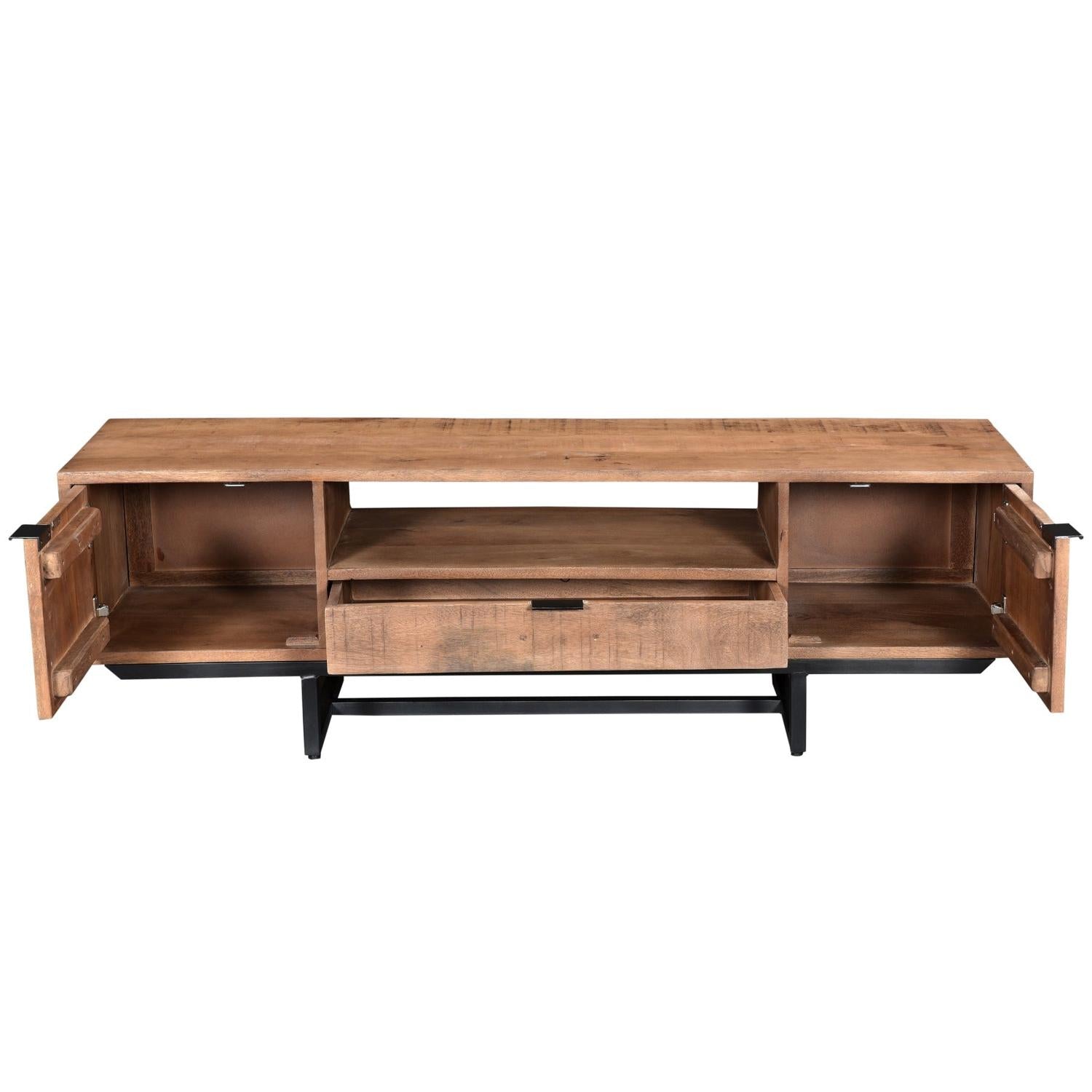 TV-Lowboard Valdez aus Mangoholz 150cm - Braun-TV-lowboards-Livingfurn-le canapé
