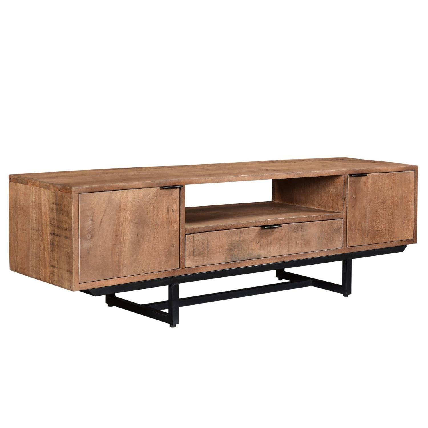 TV-Lowboard Valdez aus Mangoholz 150cm - Braun-TV-lowboards-Livingfurn-le canapé
