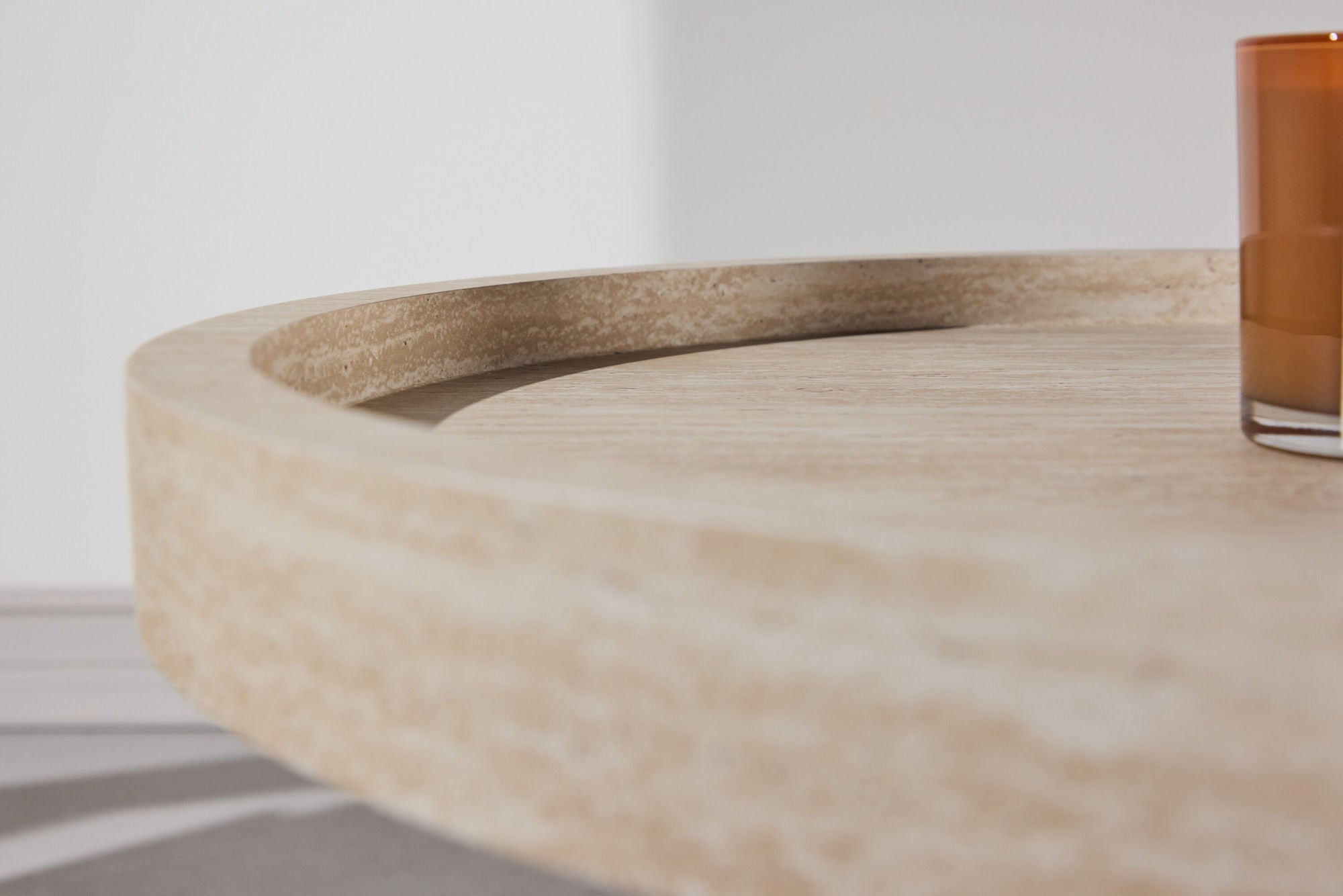 Venture Home Krille Side Table φ60x45 cm - MDF with 3D Paper / Travertinelook-Venture Home-le canapé
