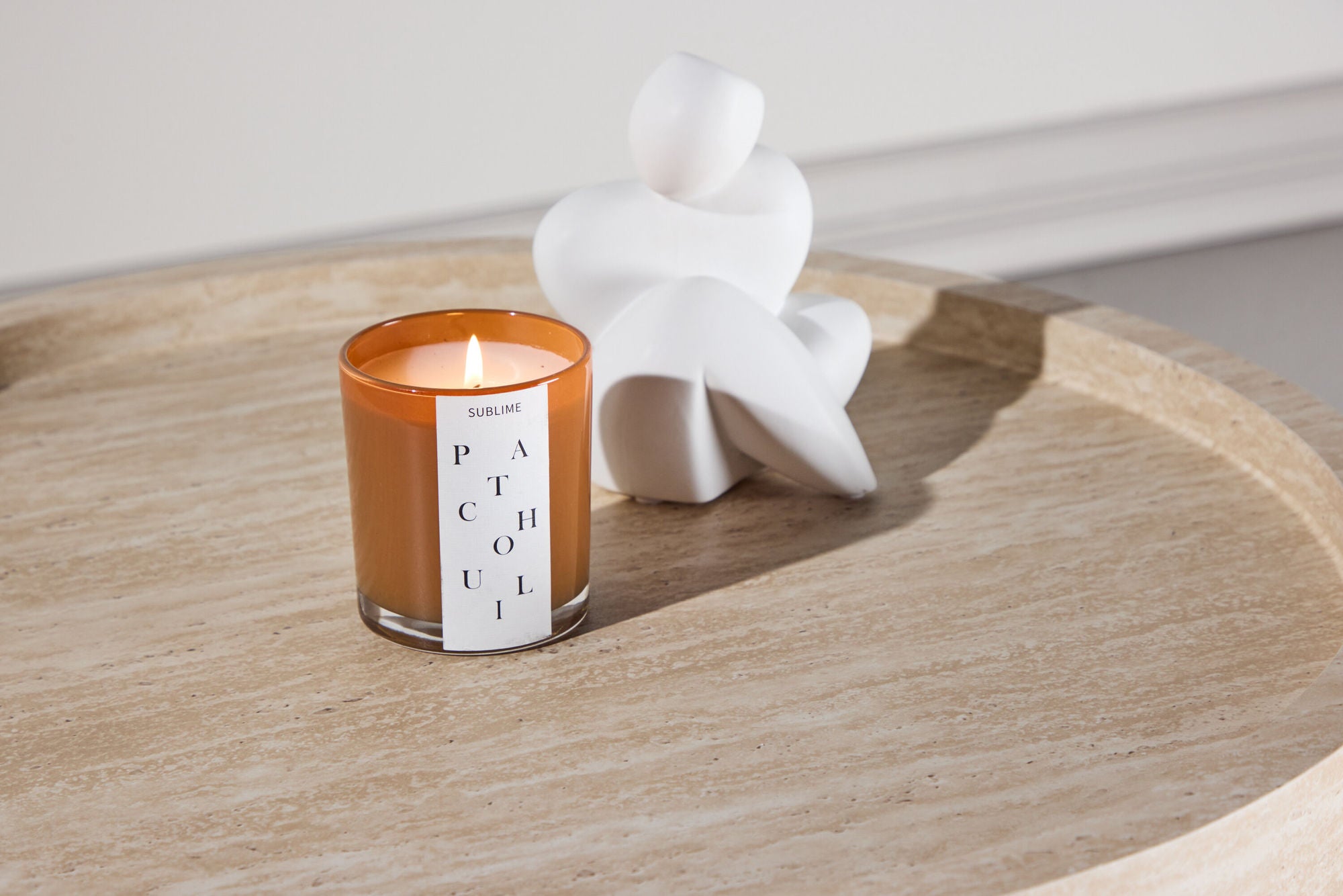Venture Home Krille Side Table φ60x45 cm - MDF with 3D Paper / Travertinelook-Venture Home-le canapé