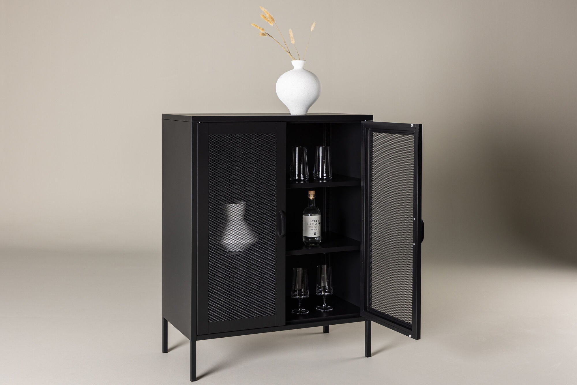 Kommode Misha 80cm aus Metall - Schwarz-Kommoden-Venture Home-le canapé
