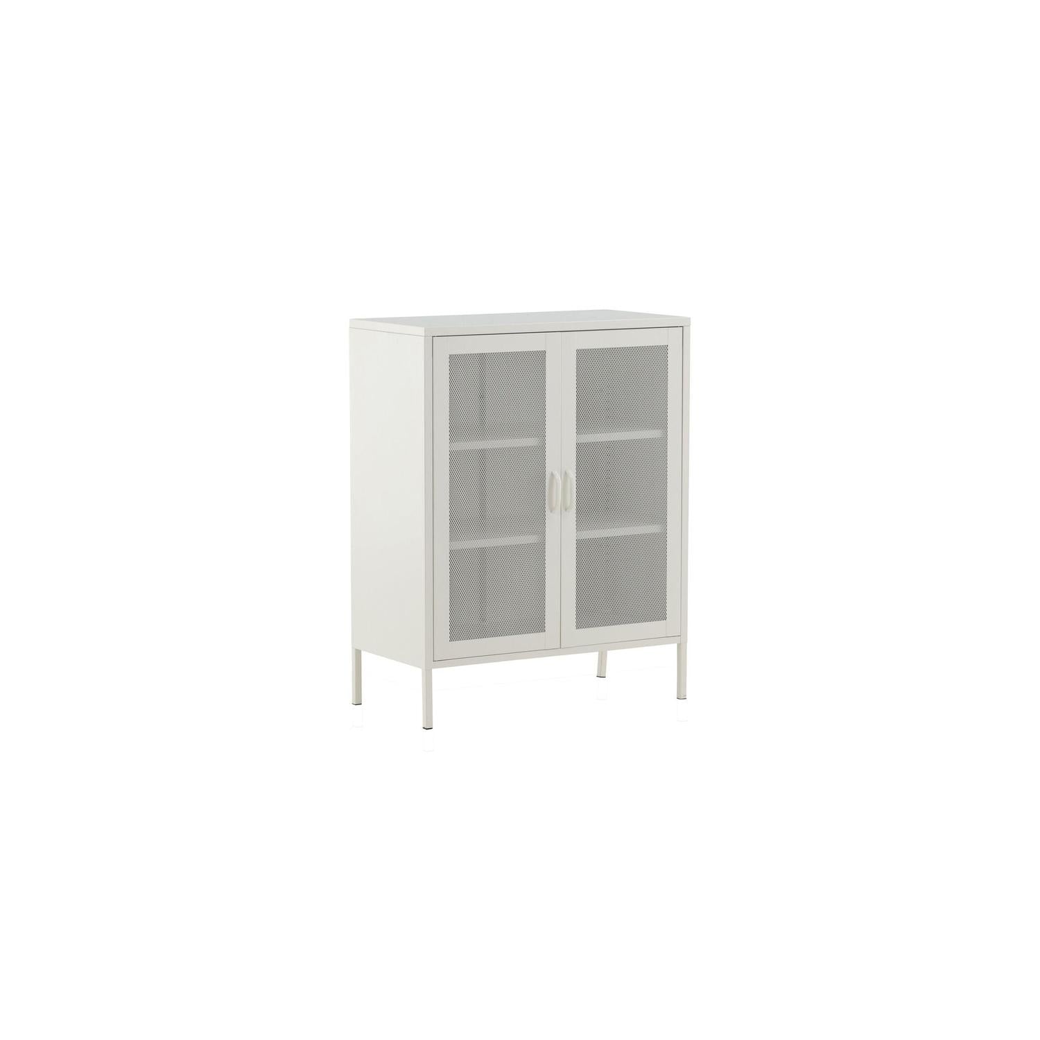 Kommode Misha 80cm aus Metall - Weiß-Kommoden-Venture Home-le canapé