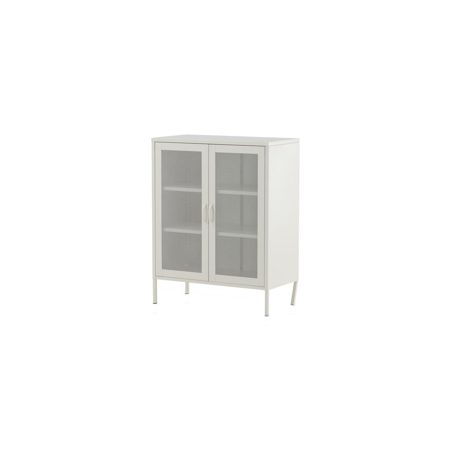 Kommode Misha 80cm aus Metall - Weiß-Kommoden-Venture Home-le canapé