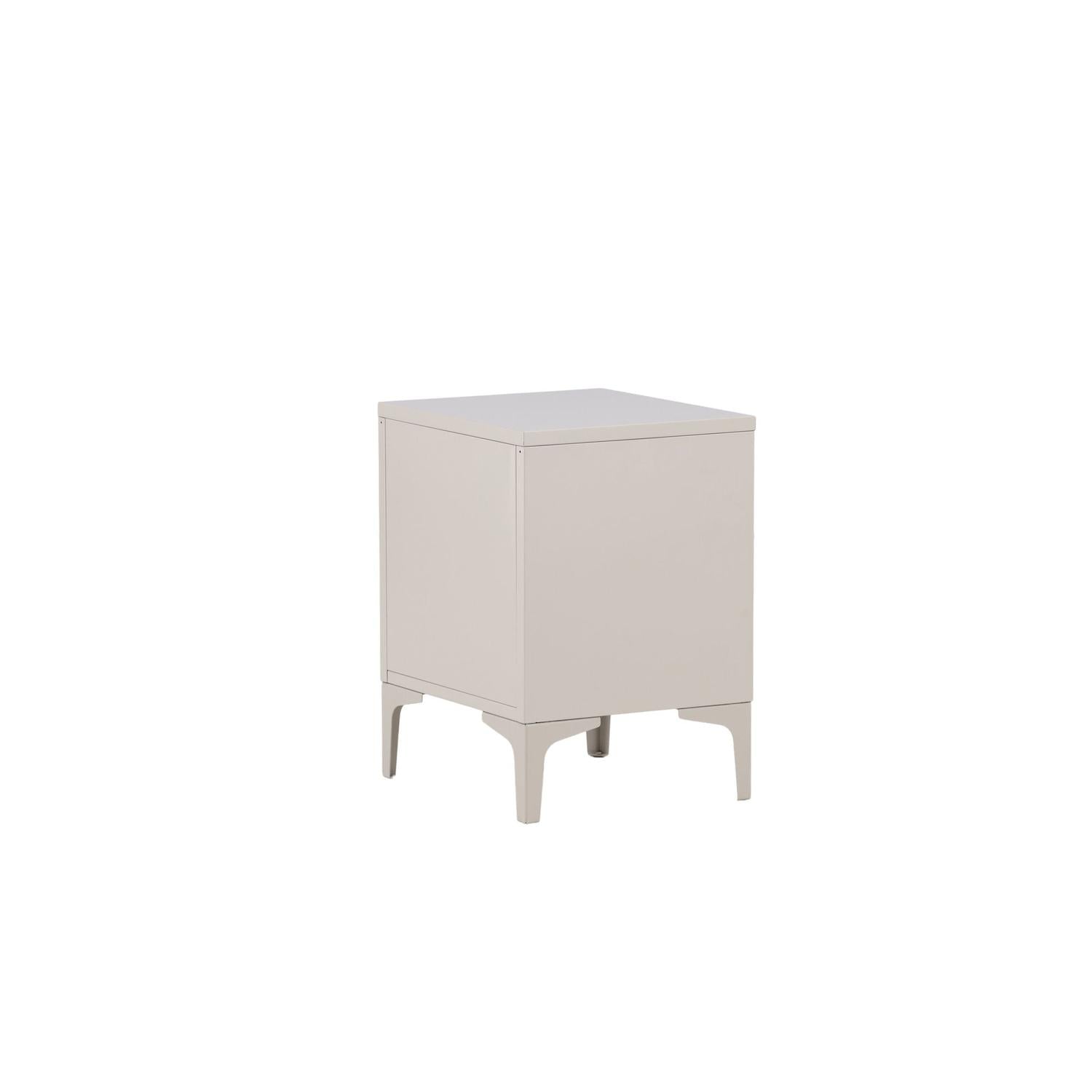 Nachttisch Piring mit 2 Schubladen aus Metall - Beige-Nachttisch-Venture Home-le canapé
