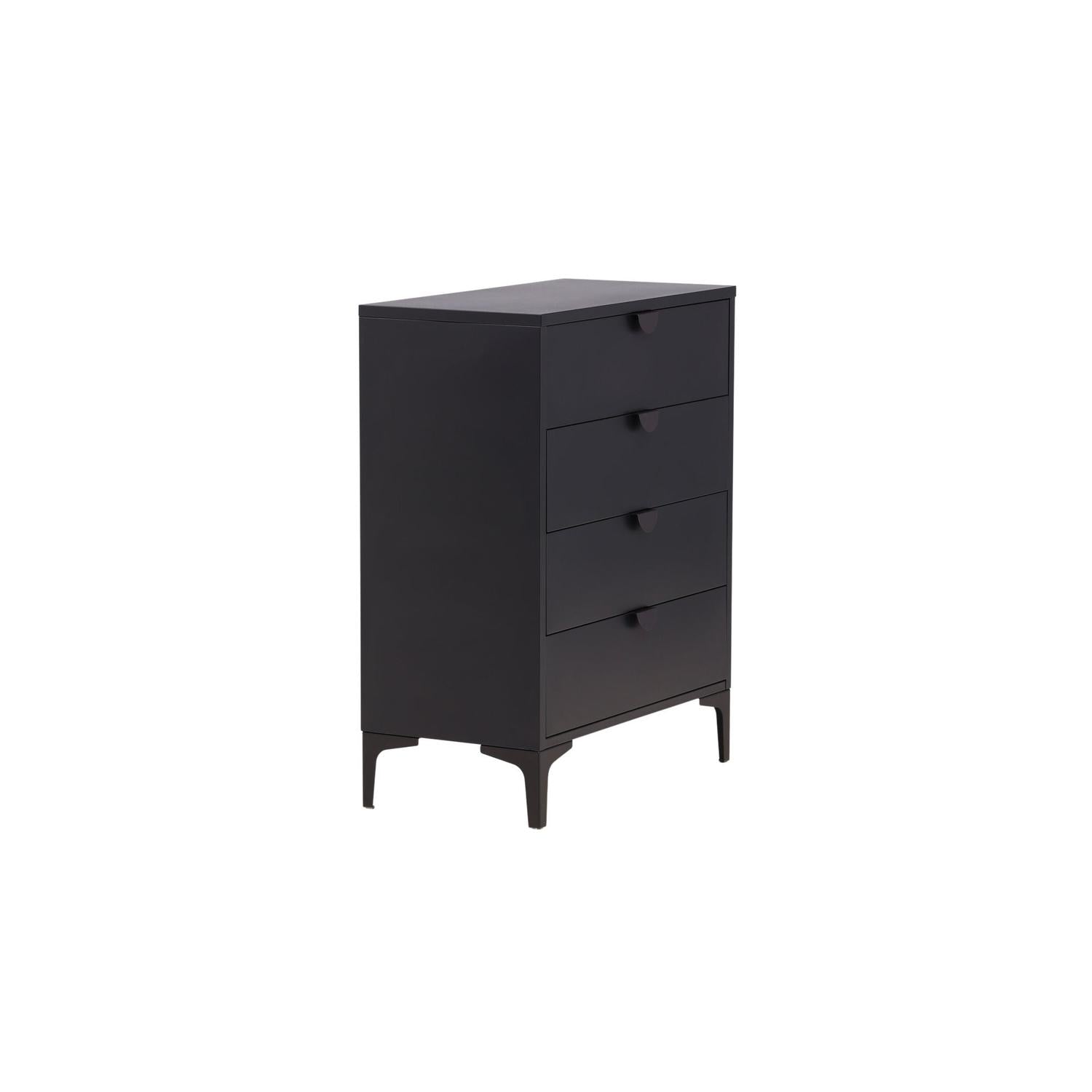 Kommode Piring mit 4 Schubladen aus Metall - Schwarz-Kommoden-Venture Home-le canapé