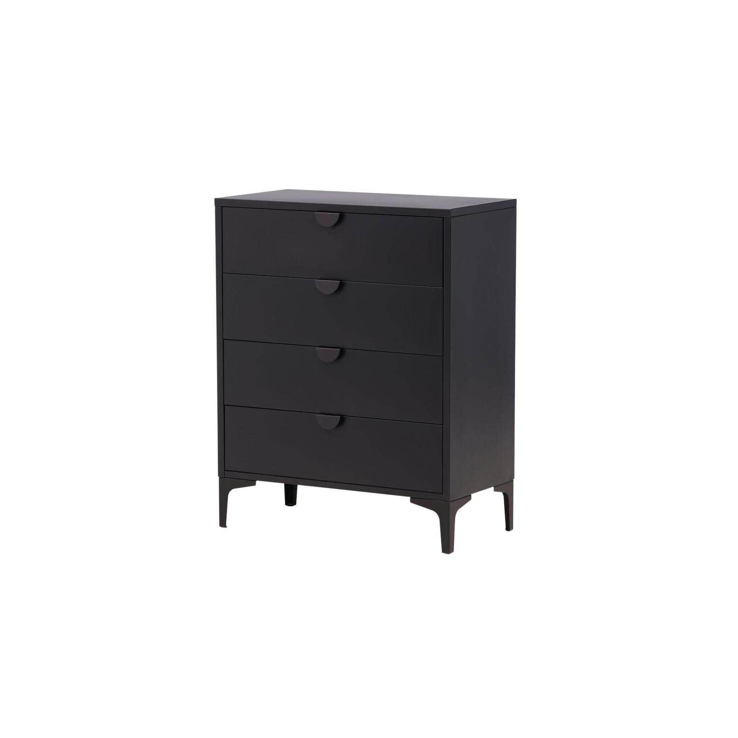 Kommode Piring mit 4 Schubladen aus Metall - Schwarz-Kommoden-Venture Home-le canapé