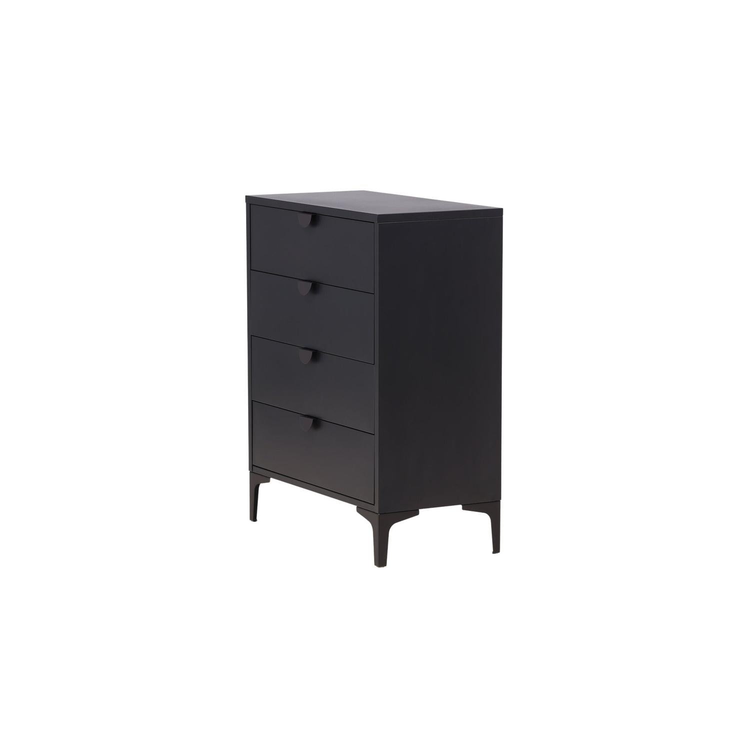 Kommode Piring mit 4 Schubladen aus Metall - Schwarz-Kommoden-Venture Home-le canapé