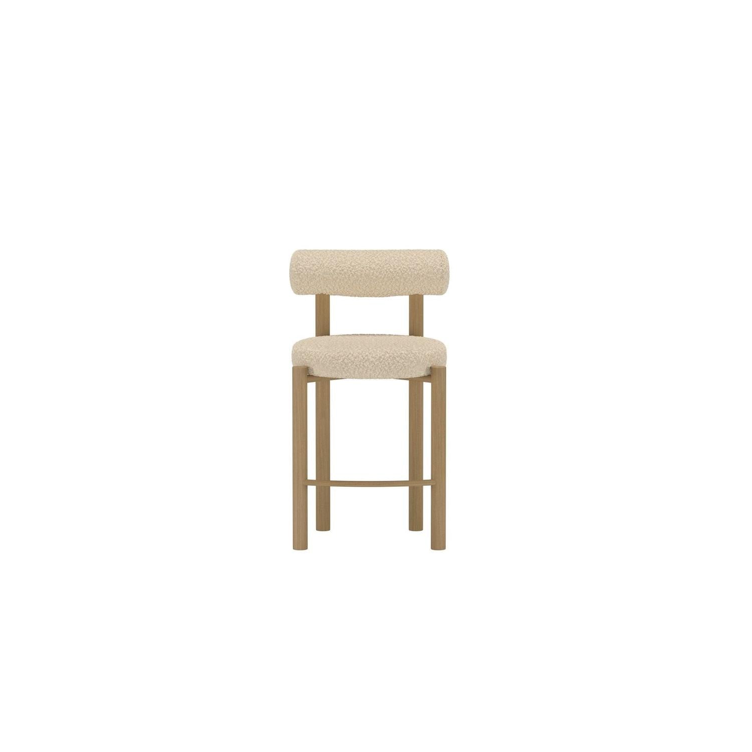 Venture Home Tillo Bar Chair 2-Pack - Steel with Woodlook 3D Paper / White Boucle-Venture Home-le canapé