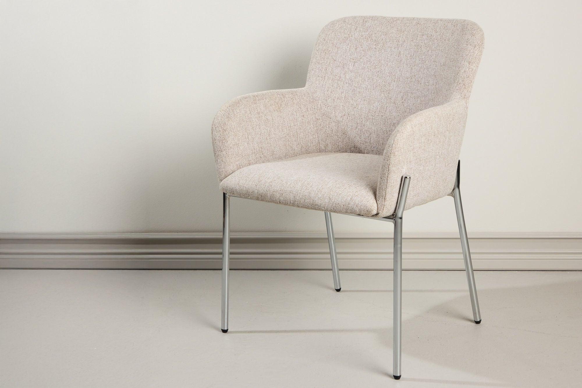 Vind Vätö Dining Chair - Silver Chrome Frame / Beige Fabric-Vind-le canapé