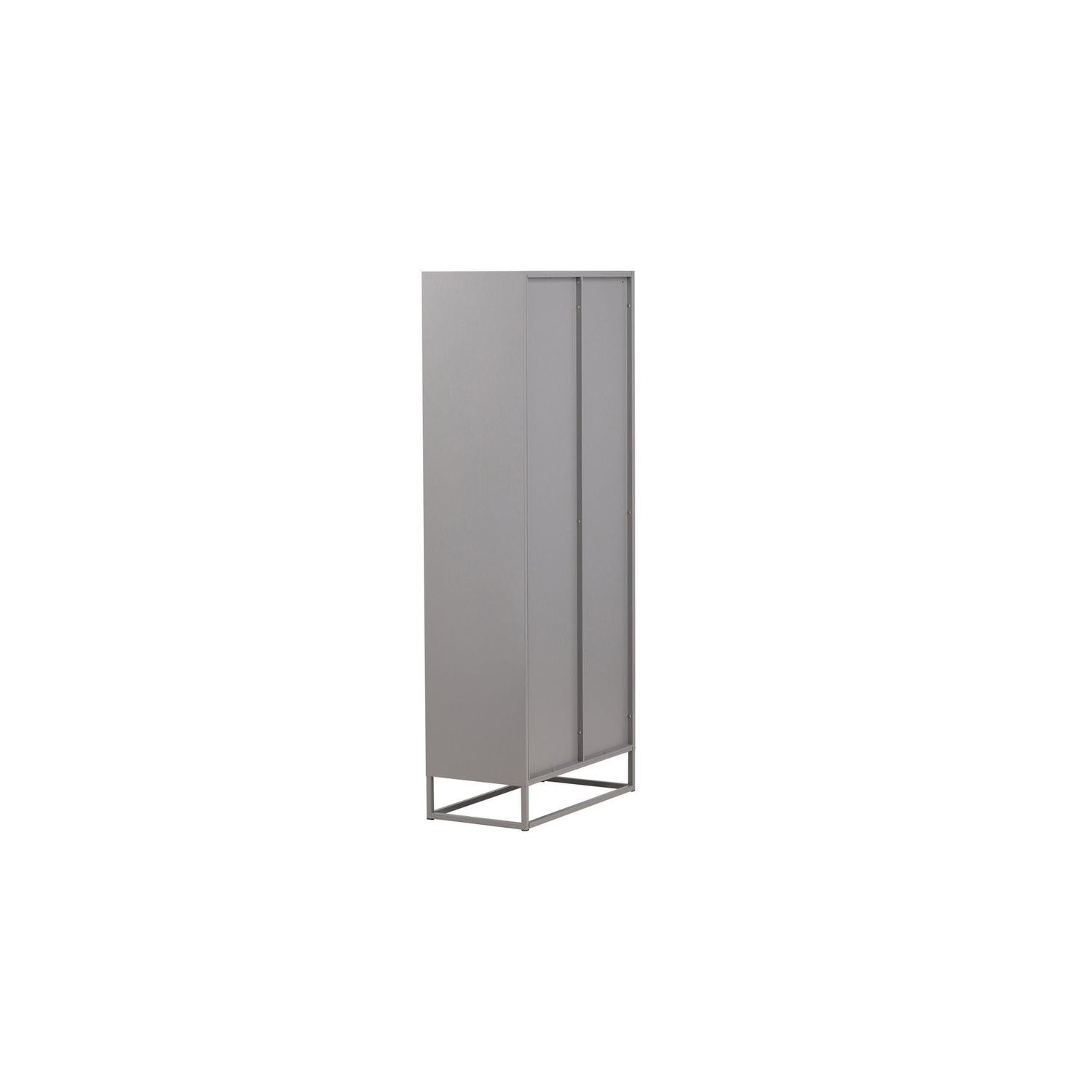 Vitrine Bakal 190cm aus Metall - Hellgrau-Vitrinen-Venture Home-le canapé