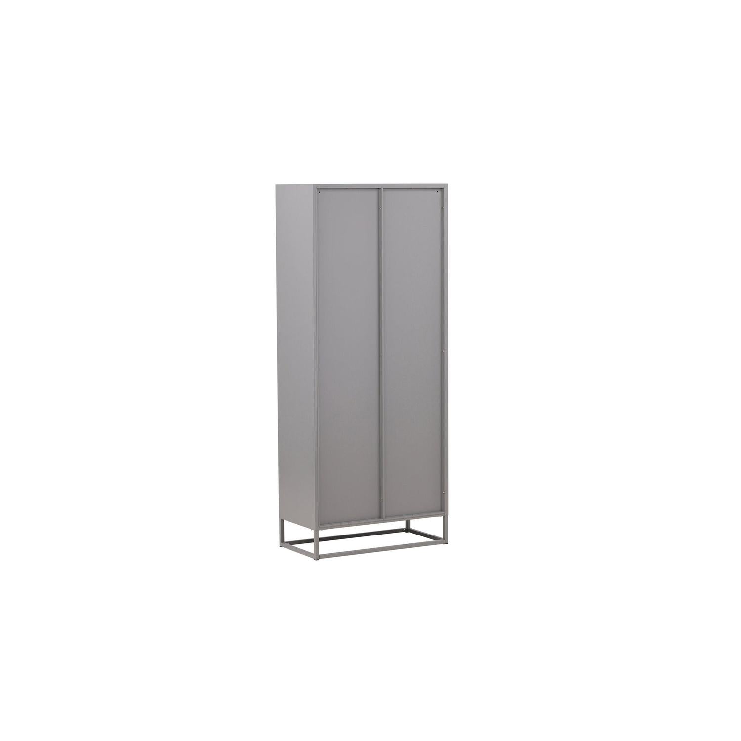 Vitrine Bakal 190cm aus Metall - Hellgrau-Vitrinen-Venture Home-le canapé