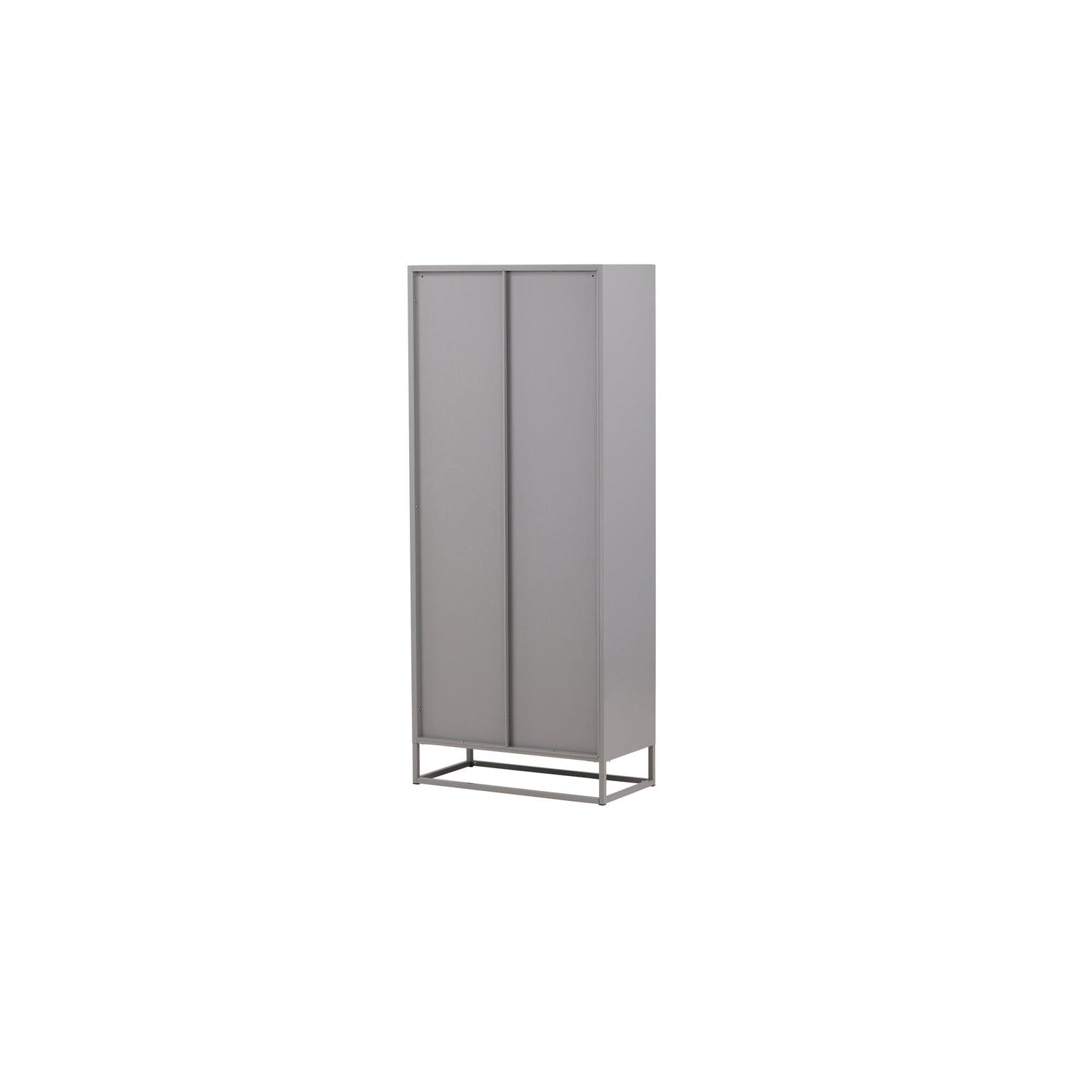 Vitrine Bakal 190cm aus Metall - Hellgrau-Vitrinen-Venture Home-le canapé