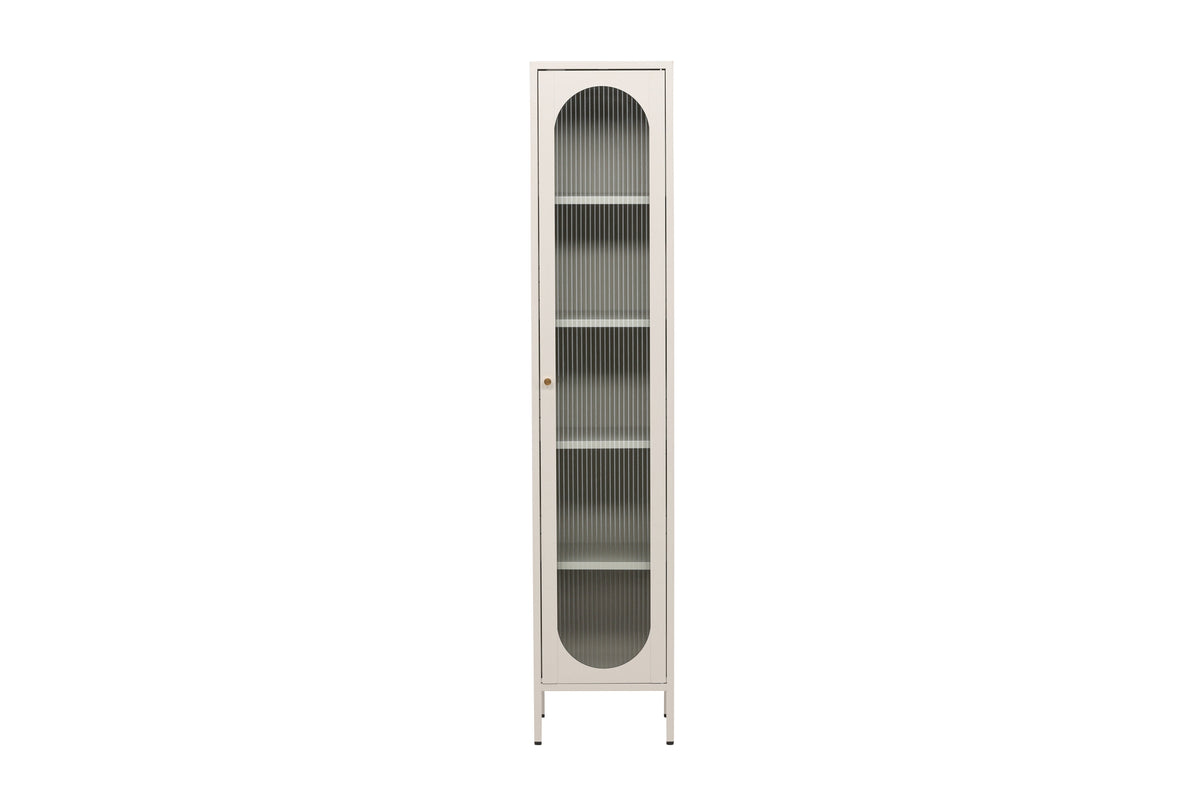 Vitrine Cali 180cm aus Metall mit 4 Böden - Beige-Vitrinen-Venture Home-le canapé