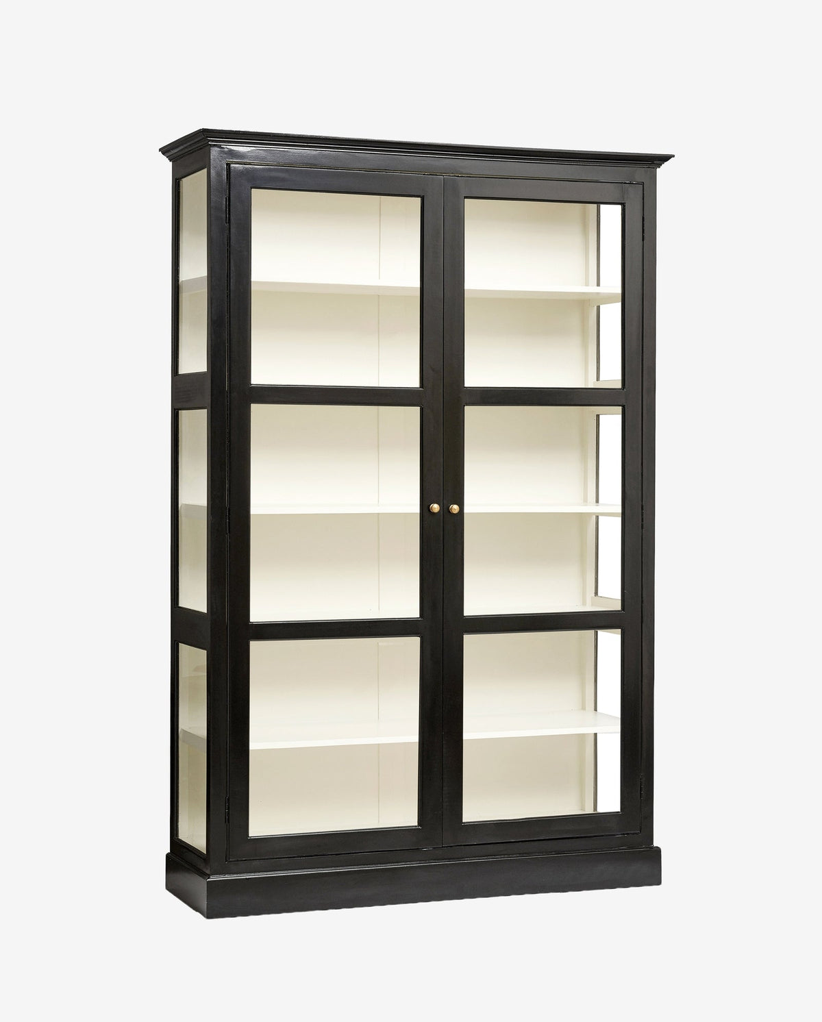 Vitrine Classic 212cm aus Massivholz teilweise handgefertigt - Schwarz-Vitrinen-Nordal A/S-le canapé