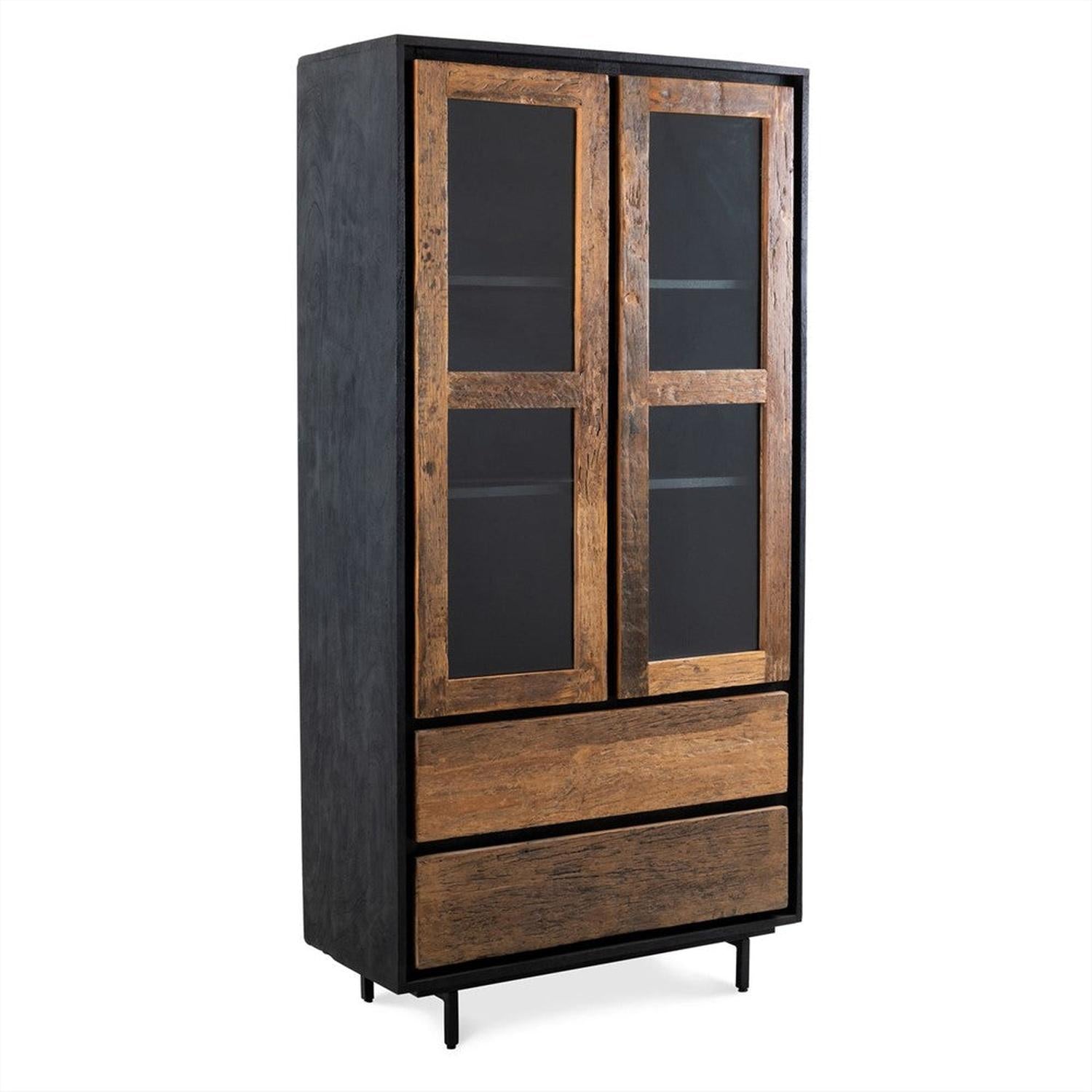 Vitrinenschrank Anayah 180cm - Dunkelbraun-Vitrinen-Benoa-le canapé