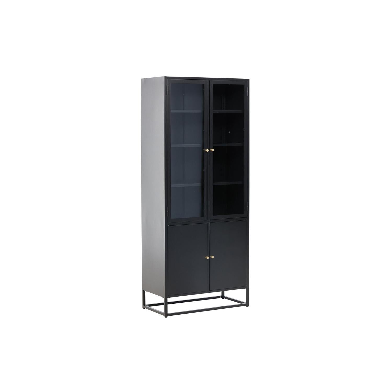 Vitrinenschrank Bakal 190cm aus Metall - Schwarz-Vitrinen-Venture Home-le canapé