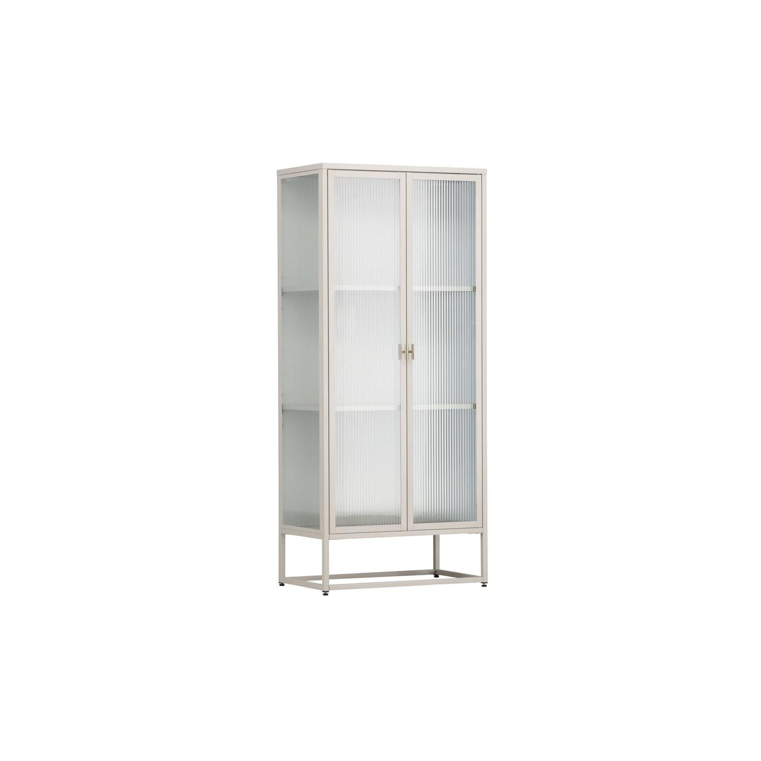 Vitrinenschrank Garis 160cm - Beige-Vitrinen-Venture Home-le canapé