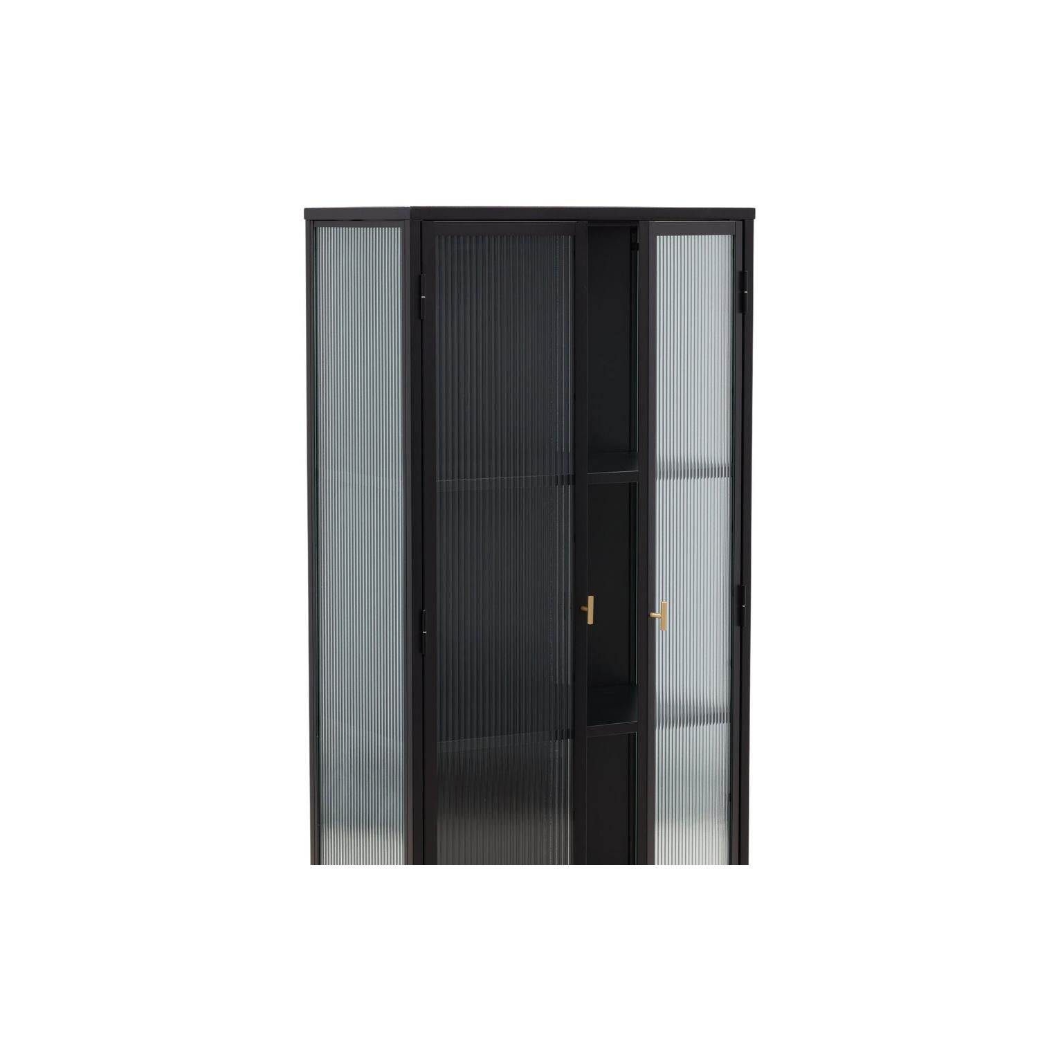 Vitrinenschrank Garis 160cm - Schwarz-Vitrinen-Venture Home-le canapé