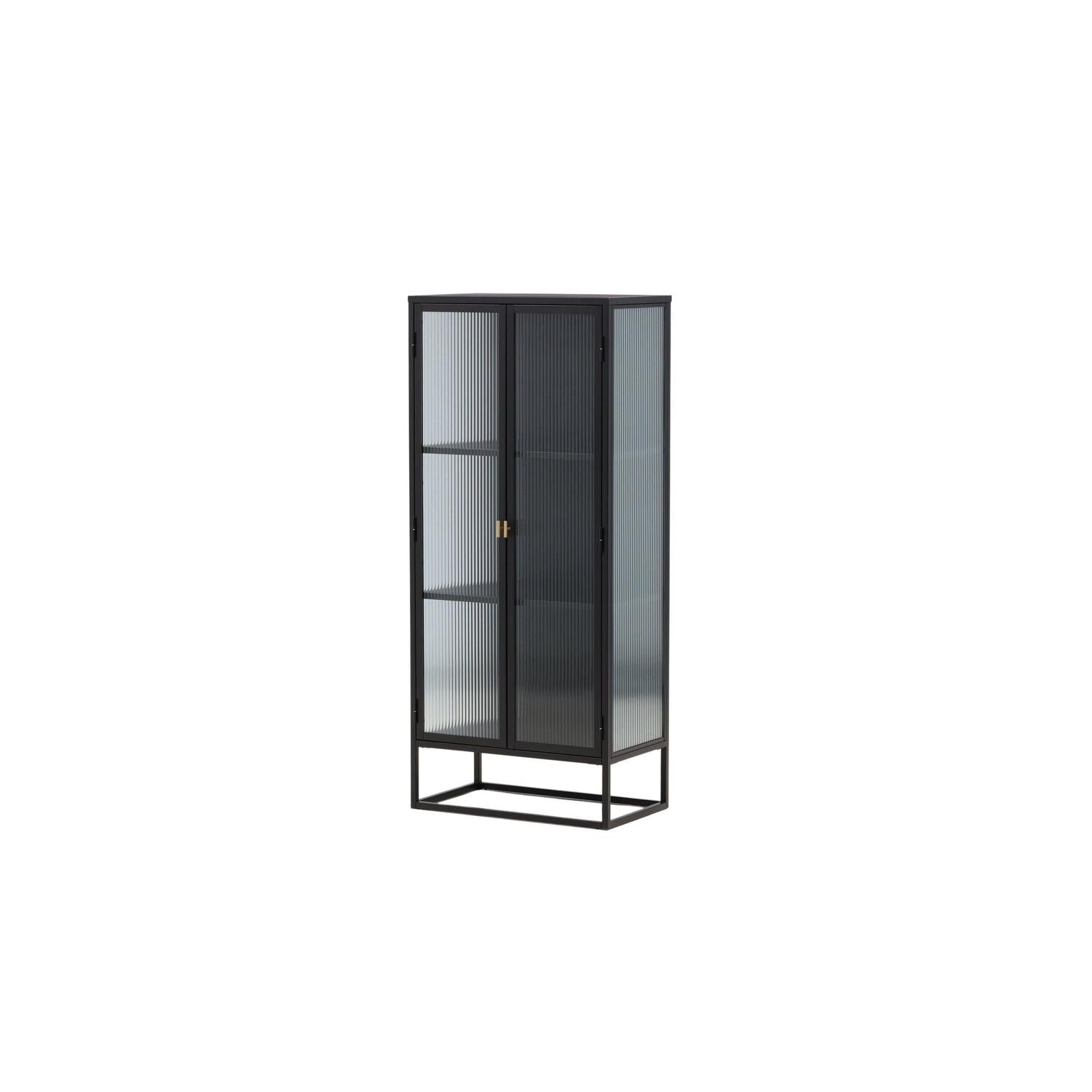 Vitrinenschrank Garis 160cm - Schwarz-Vitrinen-Venture Home-le canapé