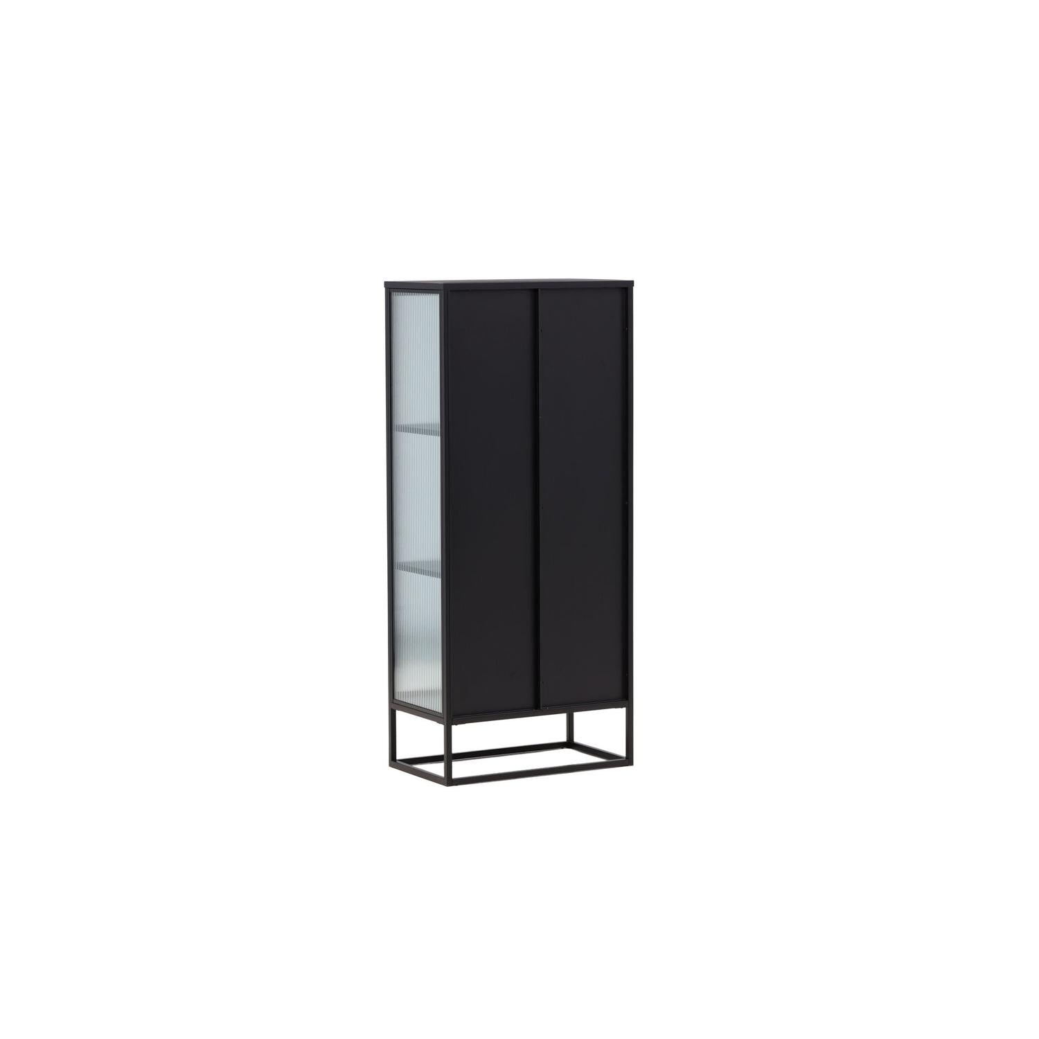 Vitrinenschrank Garis 160cm - Schwarz-Vitrinen-Venture Home-le canapé
