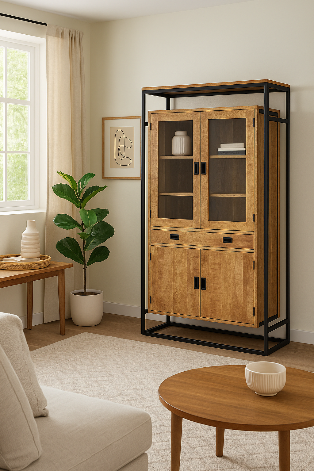 Vitrinenschrank Len - Natur-Vitrinen-Benoa-le canapé