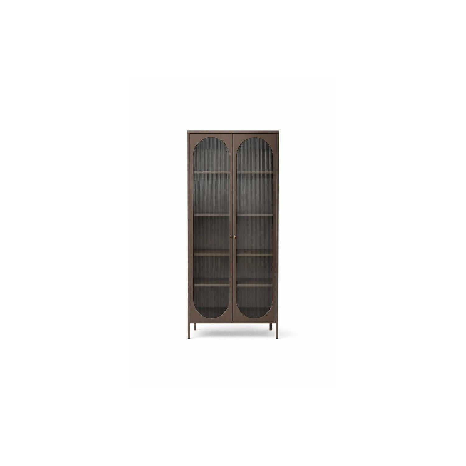 Vitrinenschrank Lima 180cm aus Metall - Braun-Vitrinen-Venture Home-le canapé