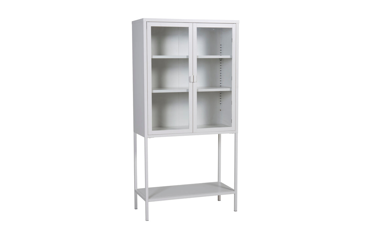 Vitrinenschrank Misha 150cm aus Metall - Weiß-Vitrinen-Venture Home-le canapé