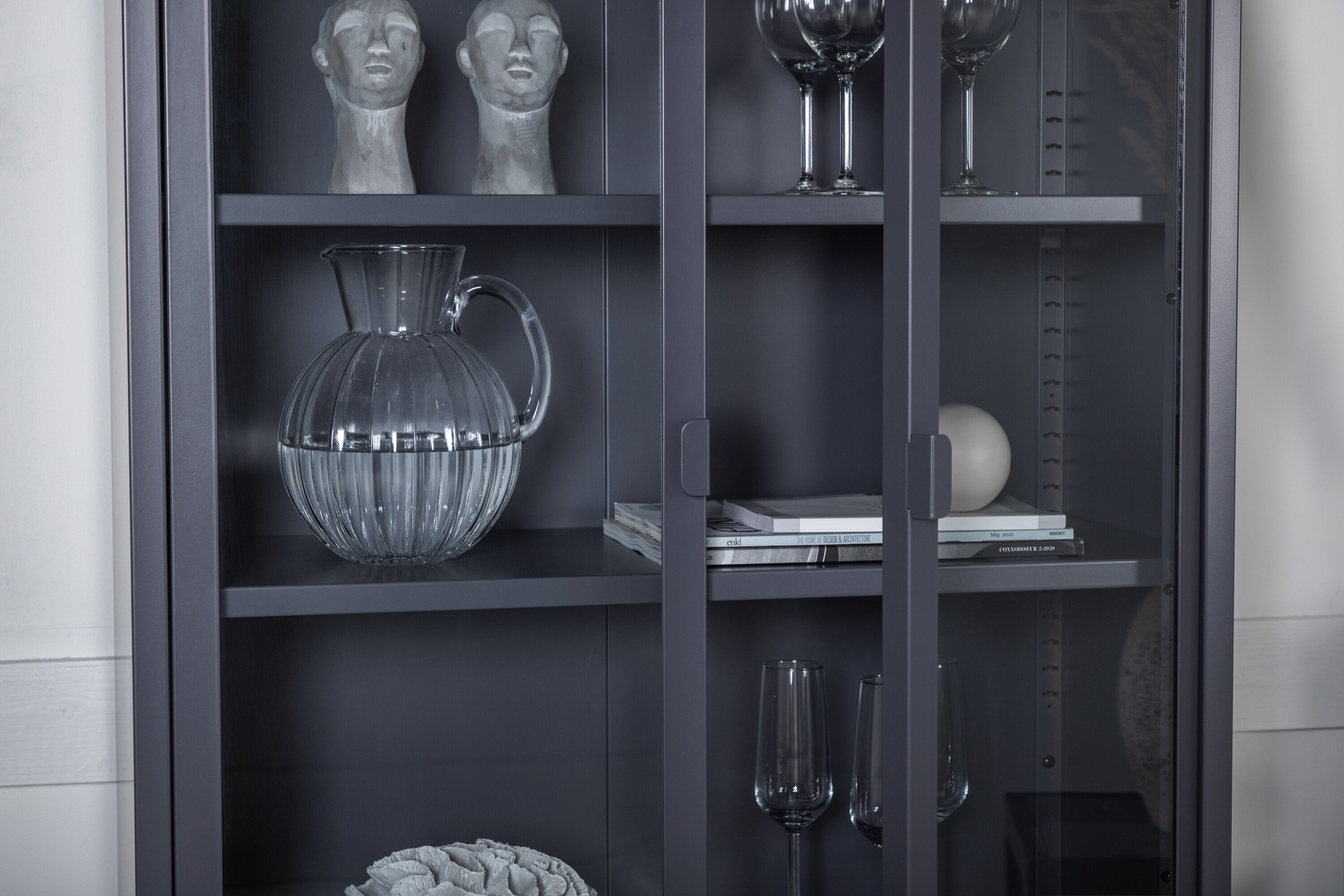 Schrank Misha 75cm aus Metall - Grau-Vitrinen-Venture Home-le canapé