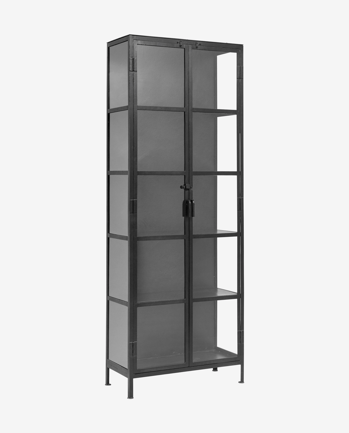Vitrinenschrank Phoenix 214cm aus Glas mit Metallrahmen - Schwarz-Vitrinen-Nordal A/S-le canapé