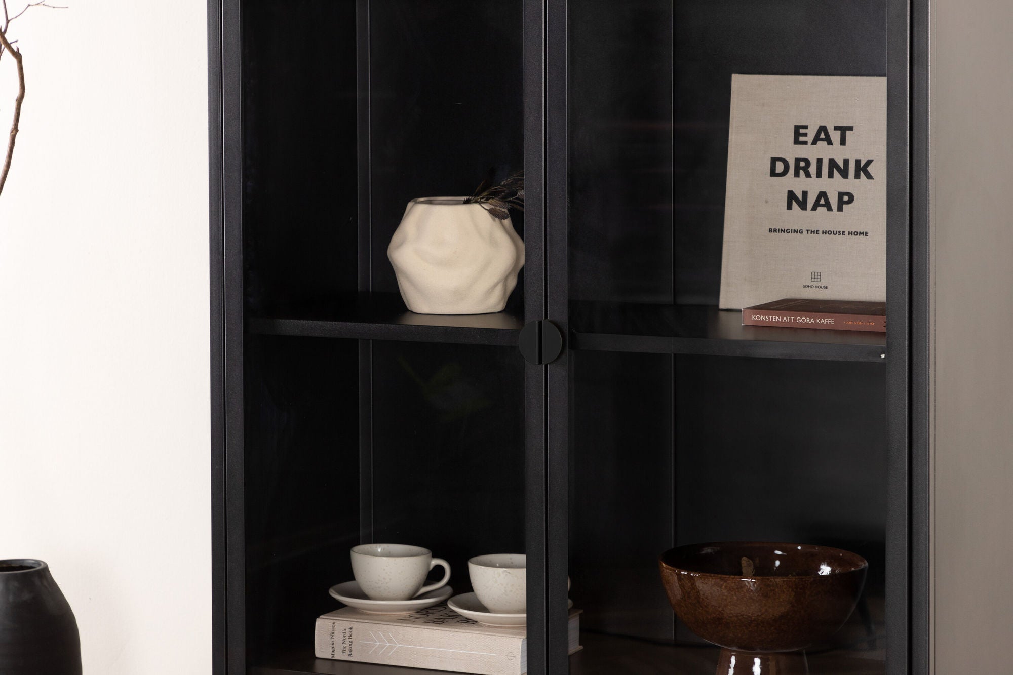 Vitrinenschrank Piring 190cm - Schwarz-Vitrinen-Venture Home-le canapé