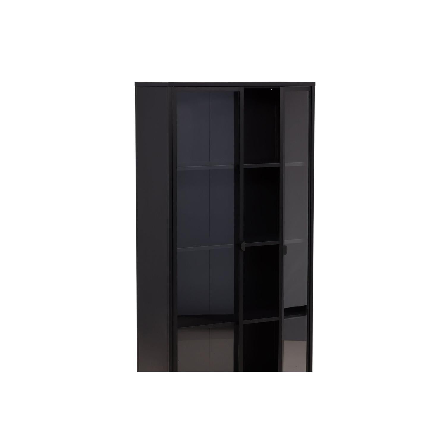 Vitrinenschrank Piring 190cm - Schwarz-Vitrinen-Venture Home-le canapé