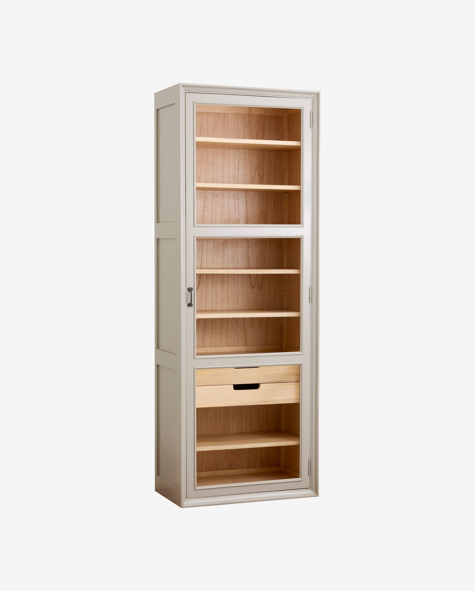Vitrinenschrank Viva 210cm aus Gmelina Holz mit 1 Tür - Grau-Vitrinen-Nordal A/S-le canapé