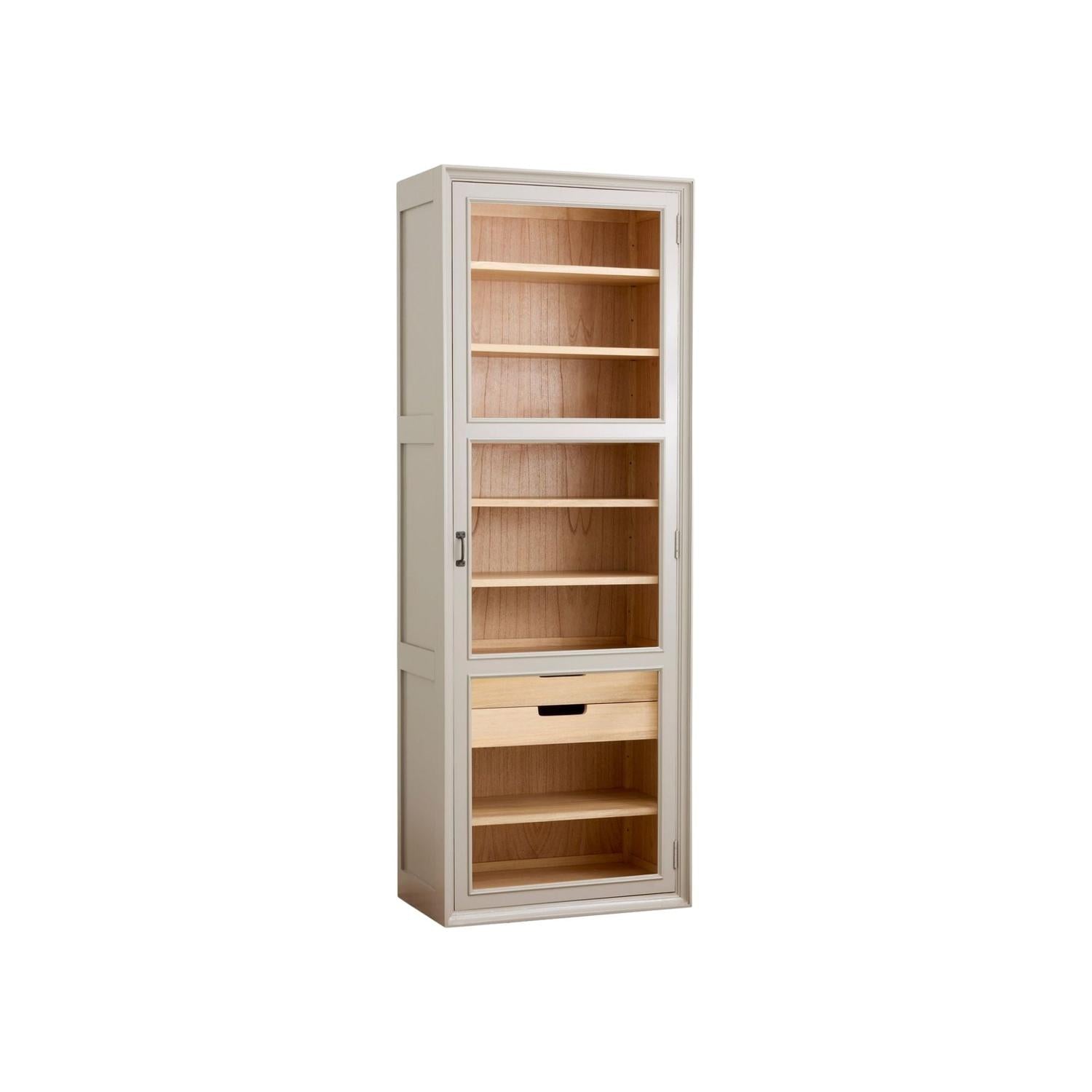 Vitrinenschrank Viva 210cm aus Gmelina Holz mit 1 Tür - Grau-Vitrinen-Nordal A/S-le canapé