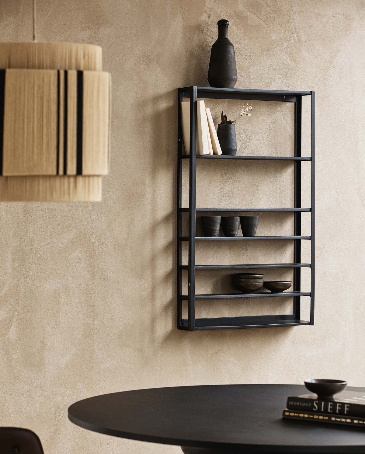 Wandregal Zaros 100cm aus Massivholz - Schwarz-Nordal A/S-le canapé