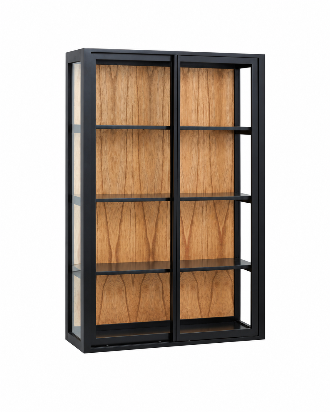 Wandschrank BEI 122cm aus Massivholz mit Schiebetüren - Schwarz-Wandschränke-Nordal A/S-le canapé