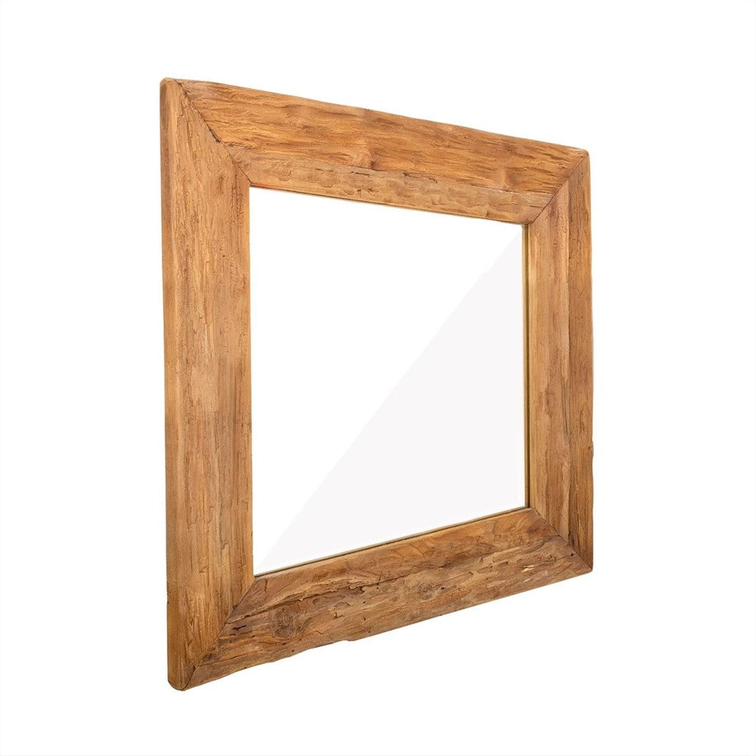 Wandspiegel Bridge aus Teakholz 80*80cm - Hellbraun-Wandspiegel-Benoa-le canapé