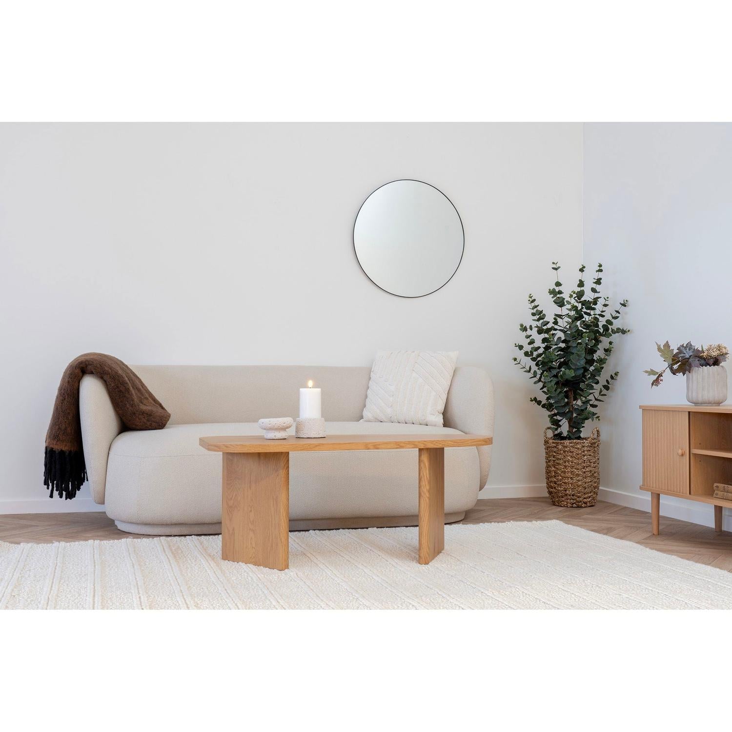 Wandspiegel Jersey mit Stahlrahmen Ø60cm - Schwarz-Wandspiegel-House Nordic-le canapé