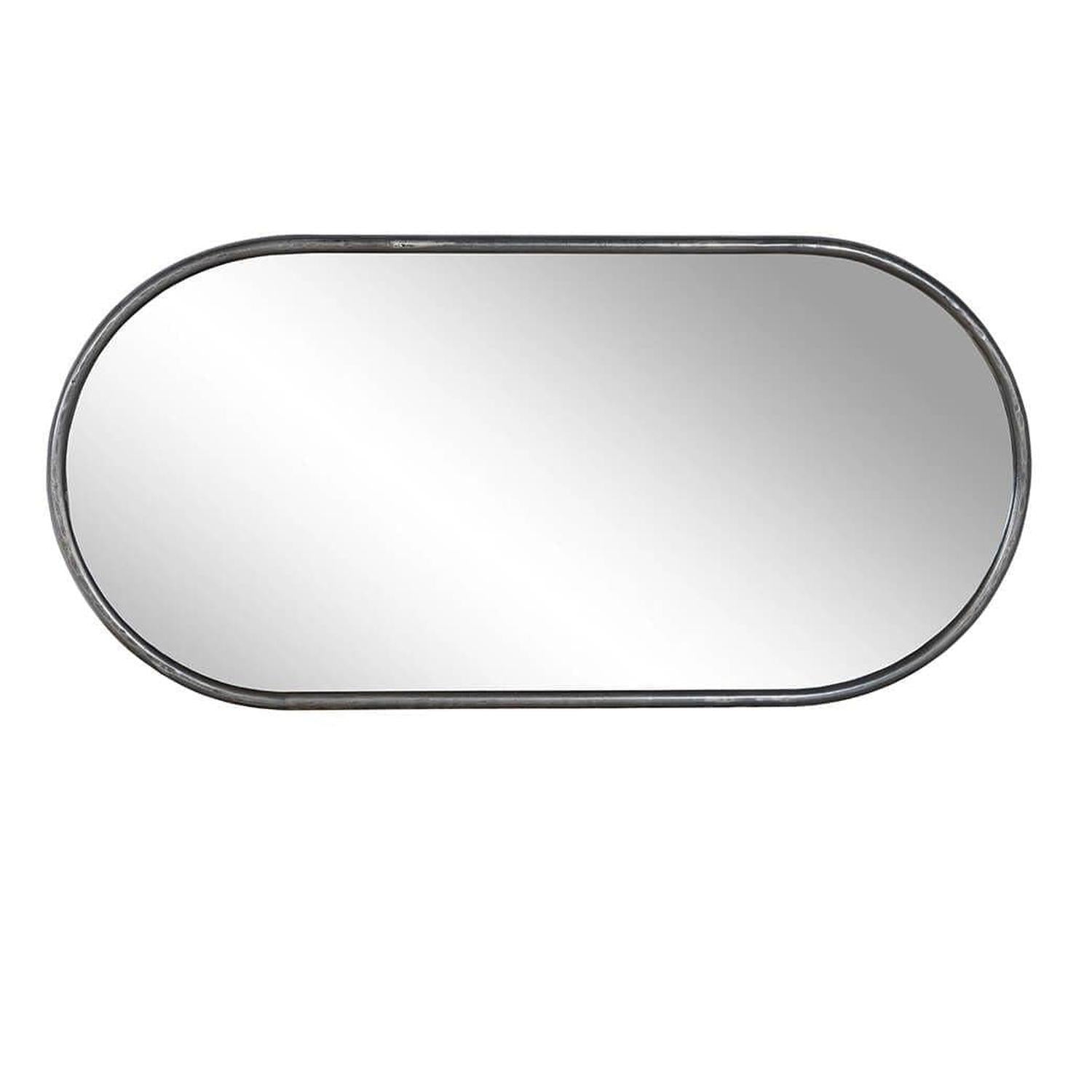 Wandspiegel Luke Oval 85cm mit Eisenrahmen-Wandspiegel-Trademark Living-le canapé