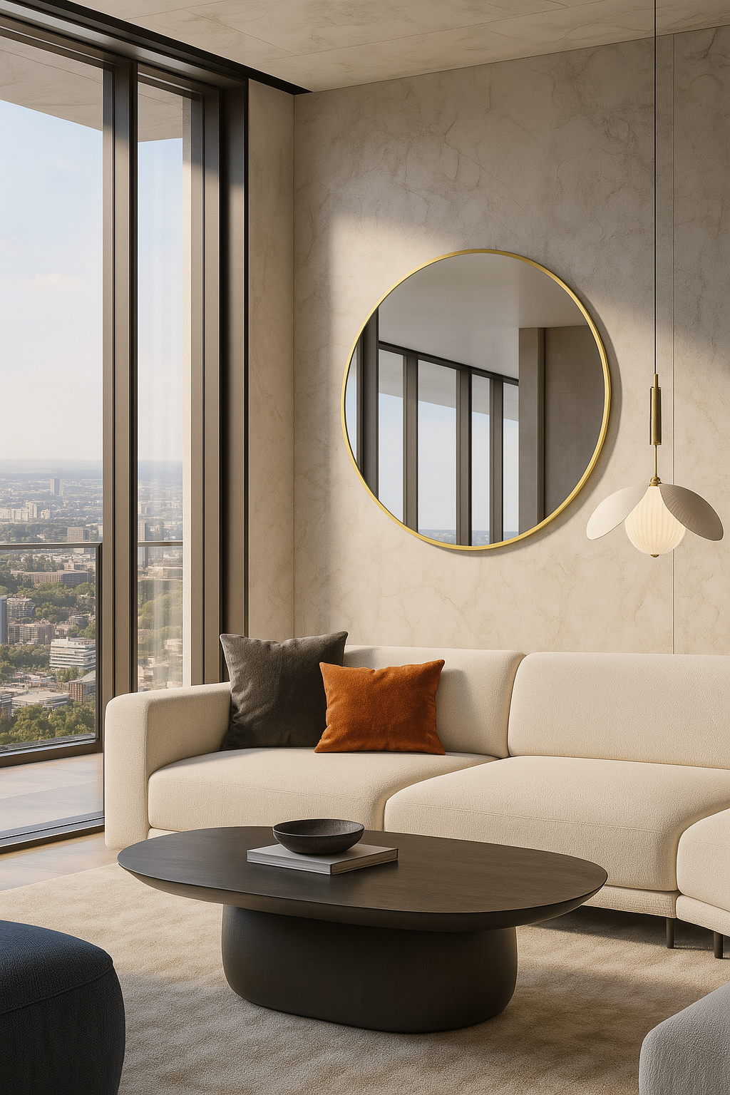 Wandspiegel Madrid Ø80cm - Gold-Wandspiegel-House Nordic-le canapé