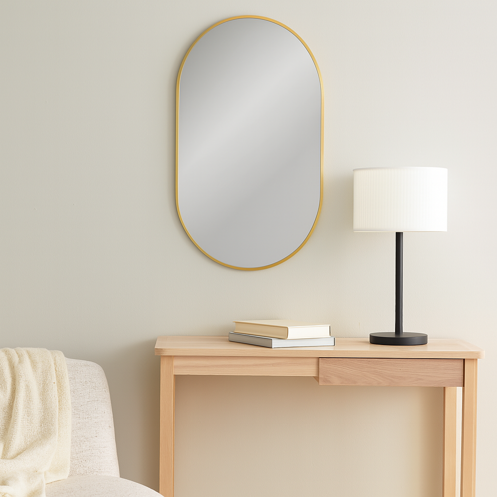 Wandspiegel Madrid Oval 80cm - Gold-Wandspiegel-House Nordic-le canapé