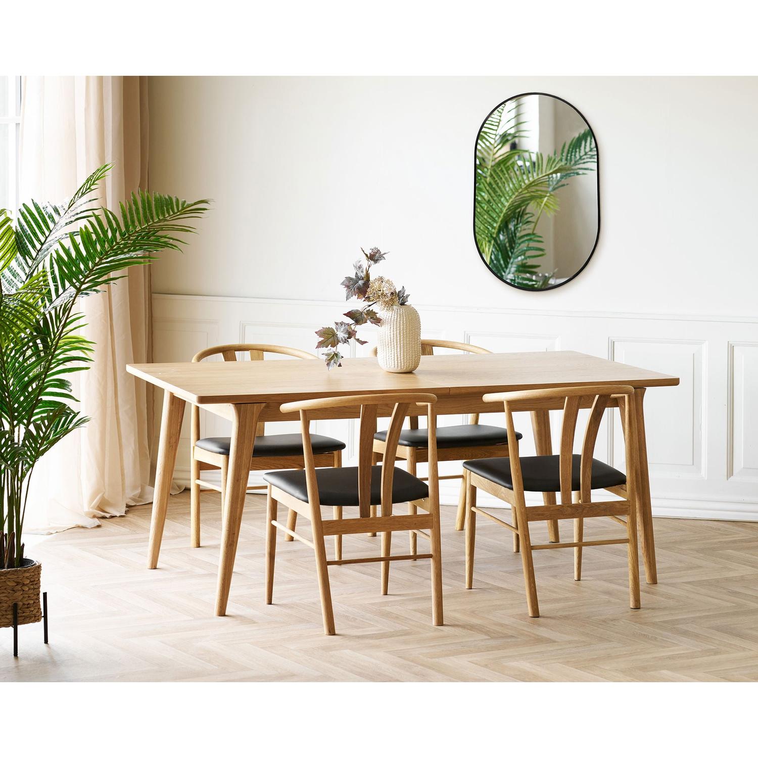 Wandspiegel Madrid Oval 80cm - Schwarz-Wandspiegel-House Nordic-le canapé