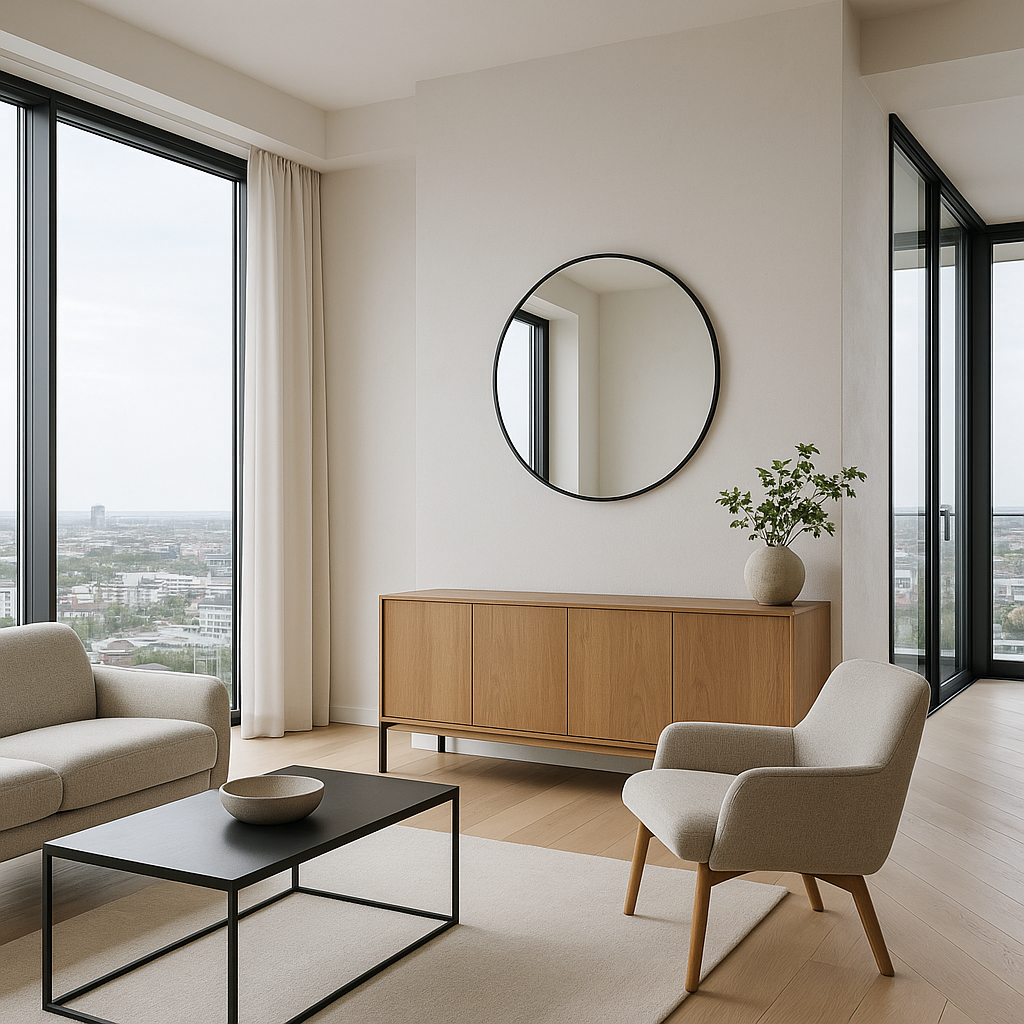 Wandspiegel Madrid rund Ø60cm - Schwarz-Wandspiegel-House Nordic-le canapé