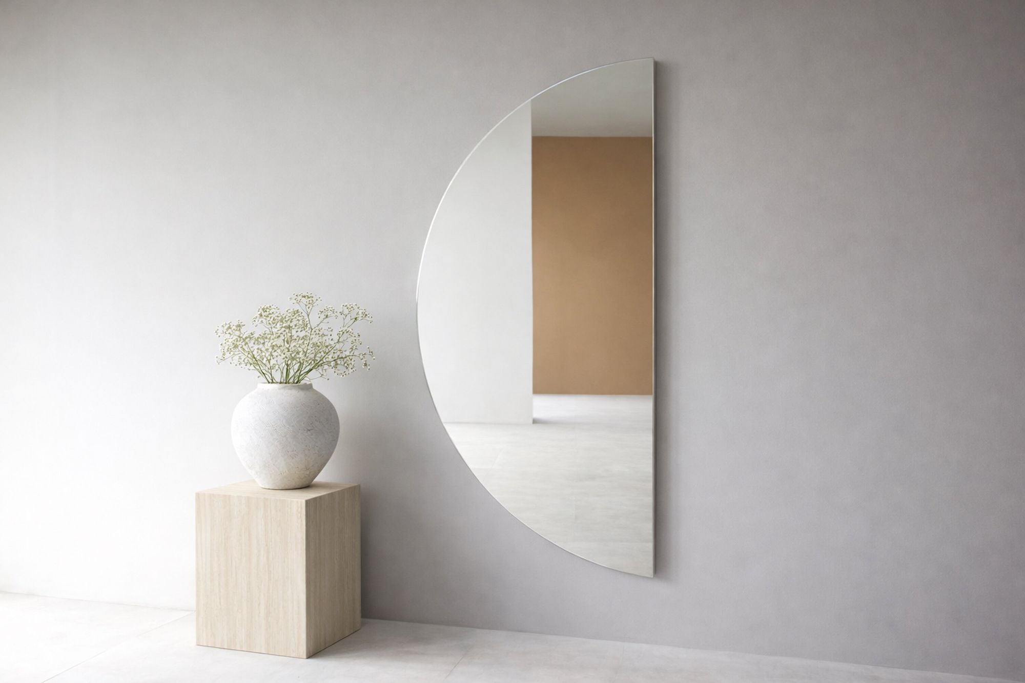 Wandspiegel Mona 180cm - Glas Weiß-Wandspiegel-Venture Home-le canapé