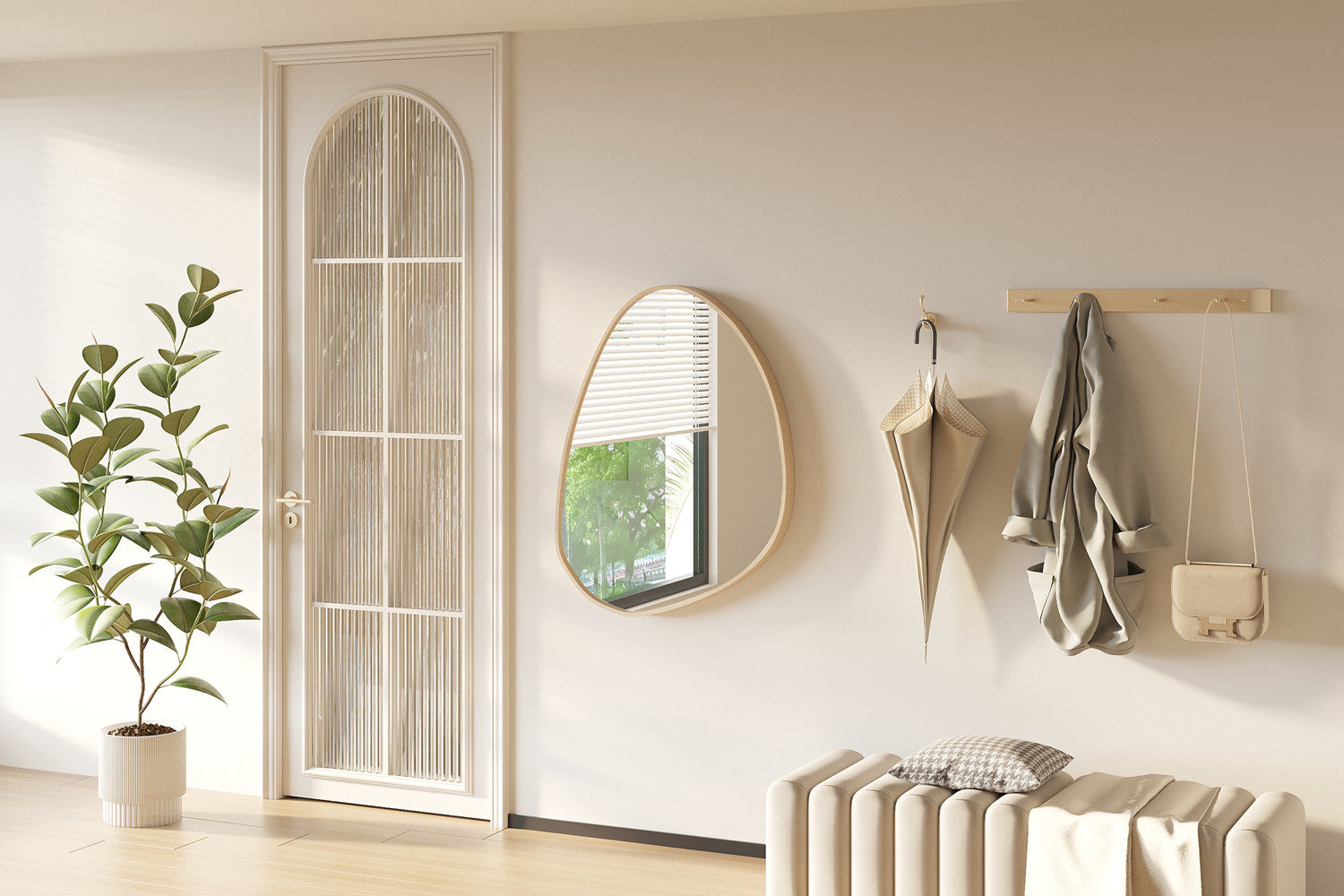 Wandspiegel Roza 80cm - Hellbraun-Wandspiegel-Rousseau-le canapé